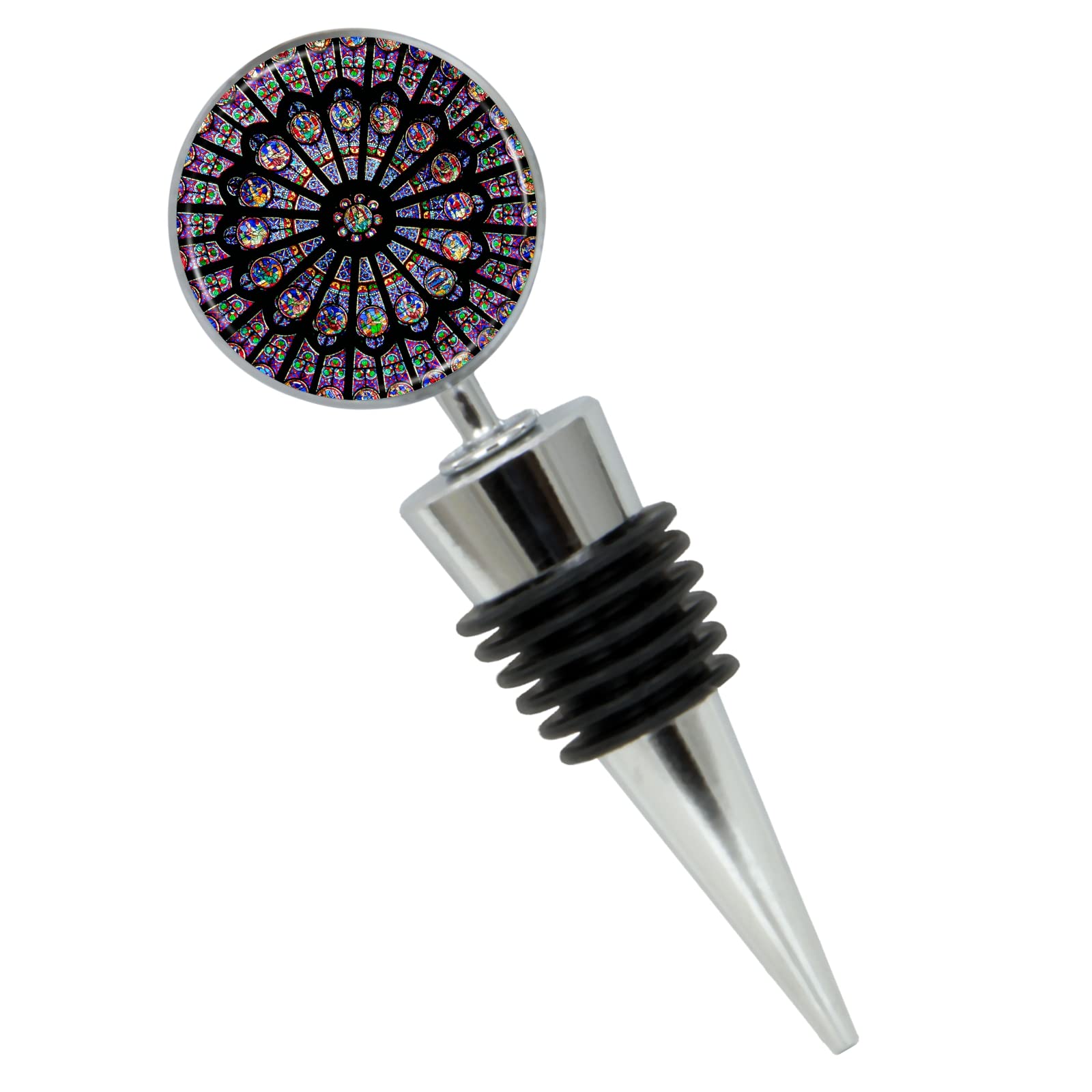Notre Dame Rose Window Wine Bottle Stopper in Elegant Gift Box - Perfect Housewarming Gift for Wine Lovers, Wedding Present & Home Decor