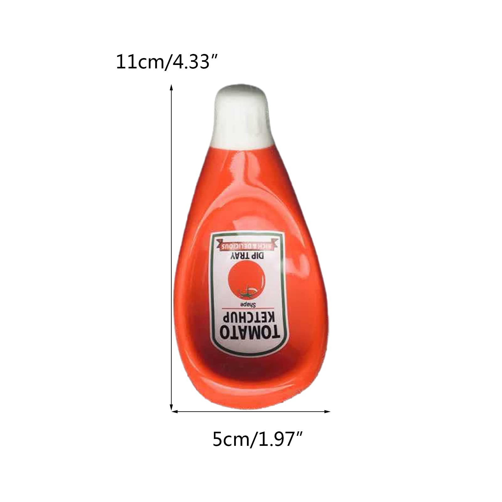 Premium Ceramic Extruded Tomato Sauce Bottle-Shaped Dish - Soy Sauce, Ketchup, Mayonnaise & Mustard Condiment Plate (4 Colors) - Perfect for Restaurants, Kitchens & Dining Tables