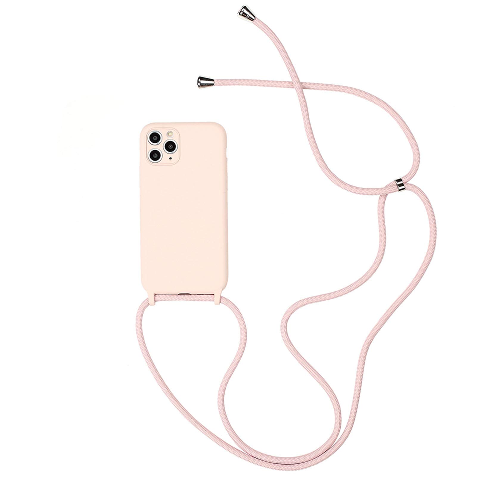 UnnFiko Adjustable Crossbody Lanyard Neck Strap with Silicone Protective Case Cover for iPhone 7 Plus & 8 Plus - Off-White | Perfect for Hands-Free Use While Shopping, Traveling, and Outdoor Activities
