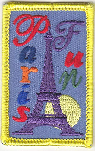 Paris Fun Iron On Patch - Eiffel Tower France Souvenir - DIY Clothing, Backpack & Hat Decoration for Travel Lovers