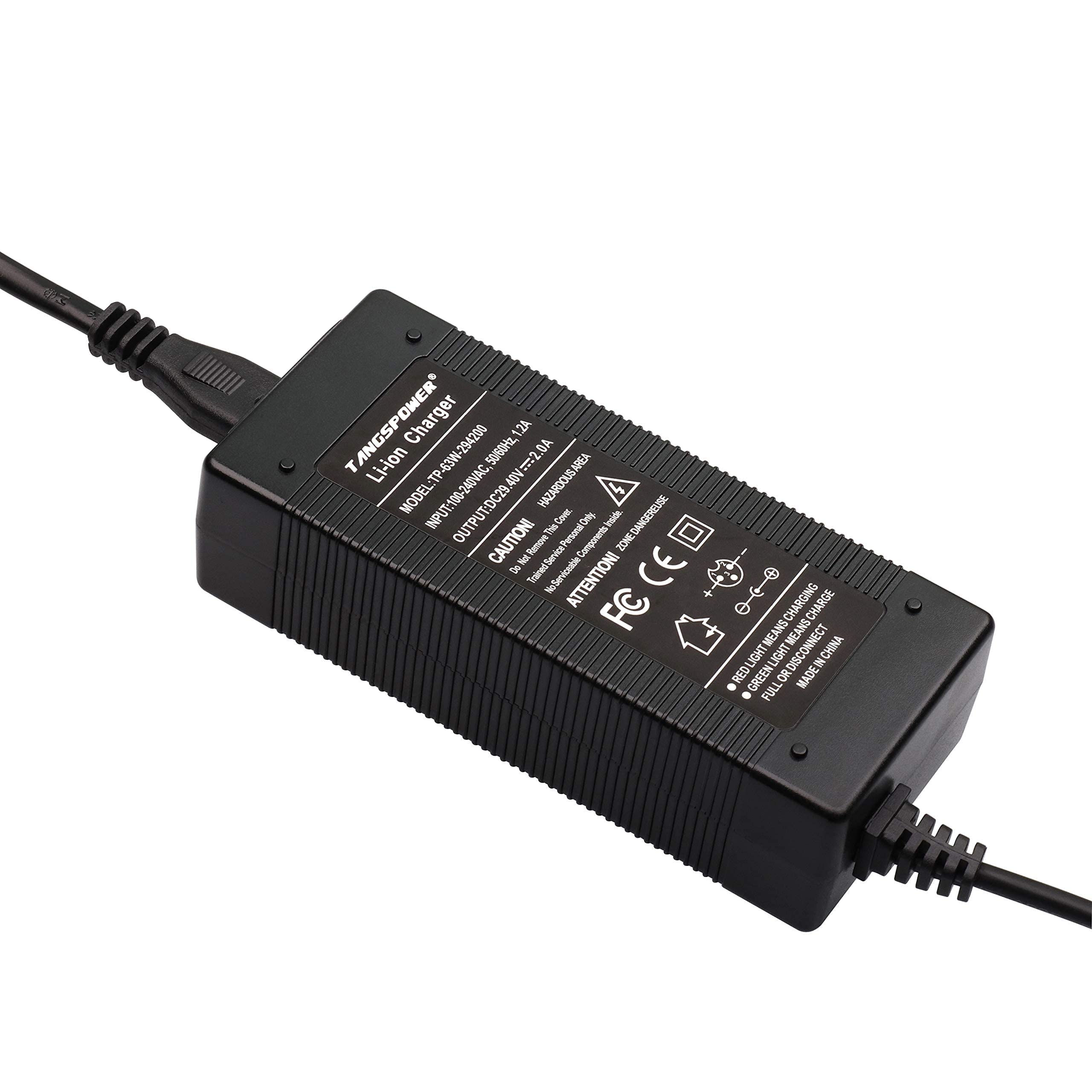 29.4V 2A Lithium Battery Charger for Hoverstar 7S Battery Pack - 29.4VDC 0.6A/2A Fast Charging Replacement - Perfect for Electric Scooters, Hoverboards & DIY Power Tools