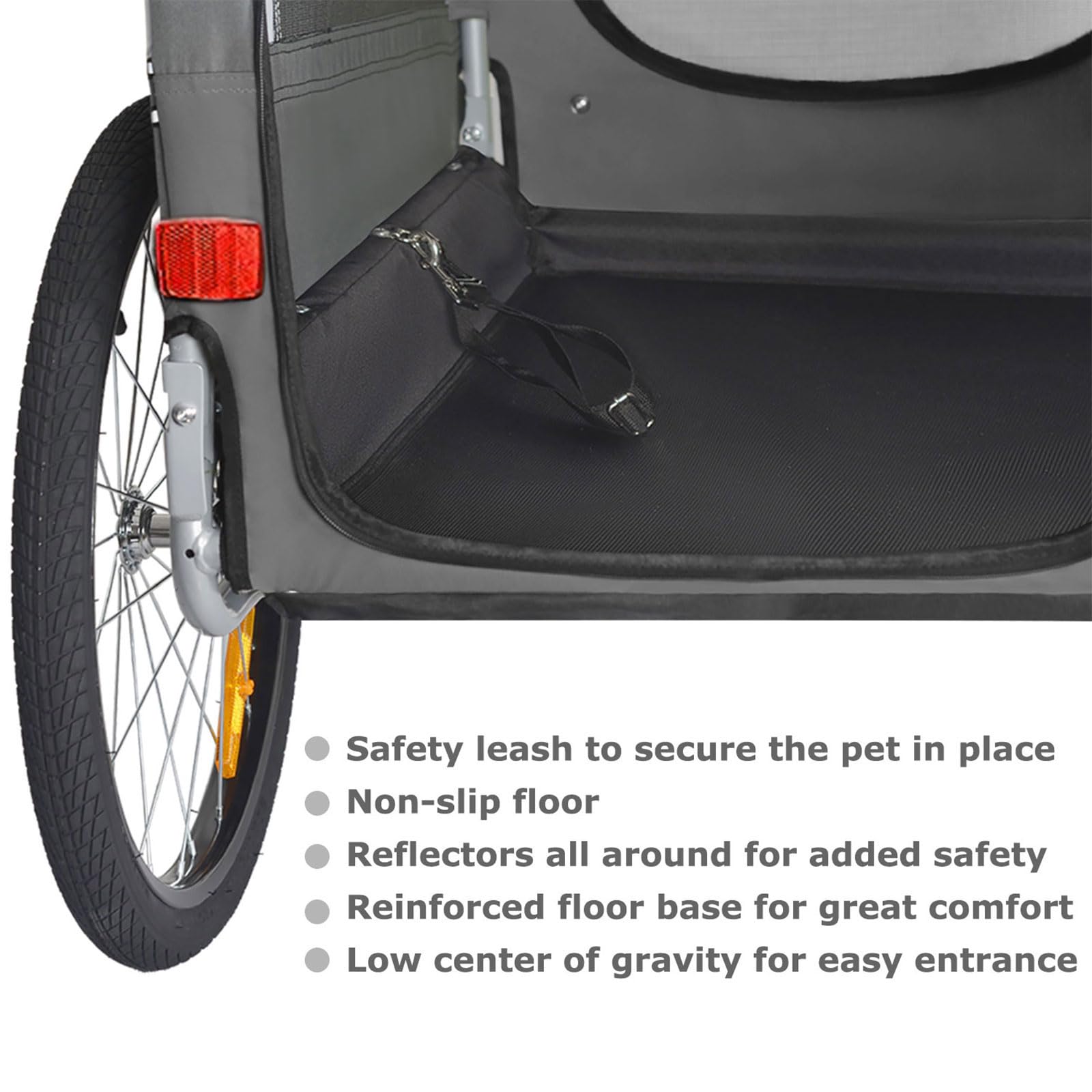 DOGGYHUT® Premium Large/XL Pet Bike Trailer & Stroller for Big Dogs - Heavy Duty Bicycle Carrier with Low Center Gravity, Parking Brakes & Easy Fold Frame - Perfect for Cycling, Jogging and Outdoor Adventures with Your Dog
