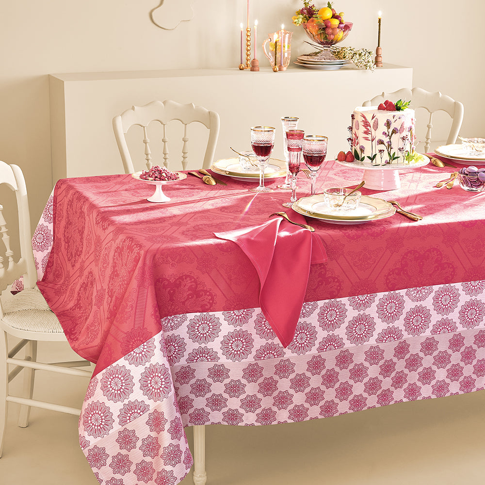 Mille Rosaces Framboise Collection - Elegant Raspberry Floral Design for Home Decor, Wedding, and Party Decorations