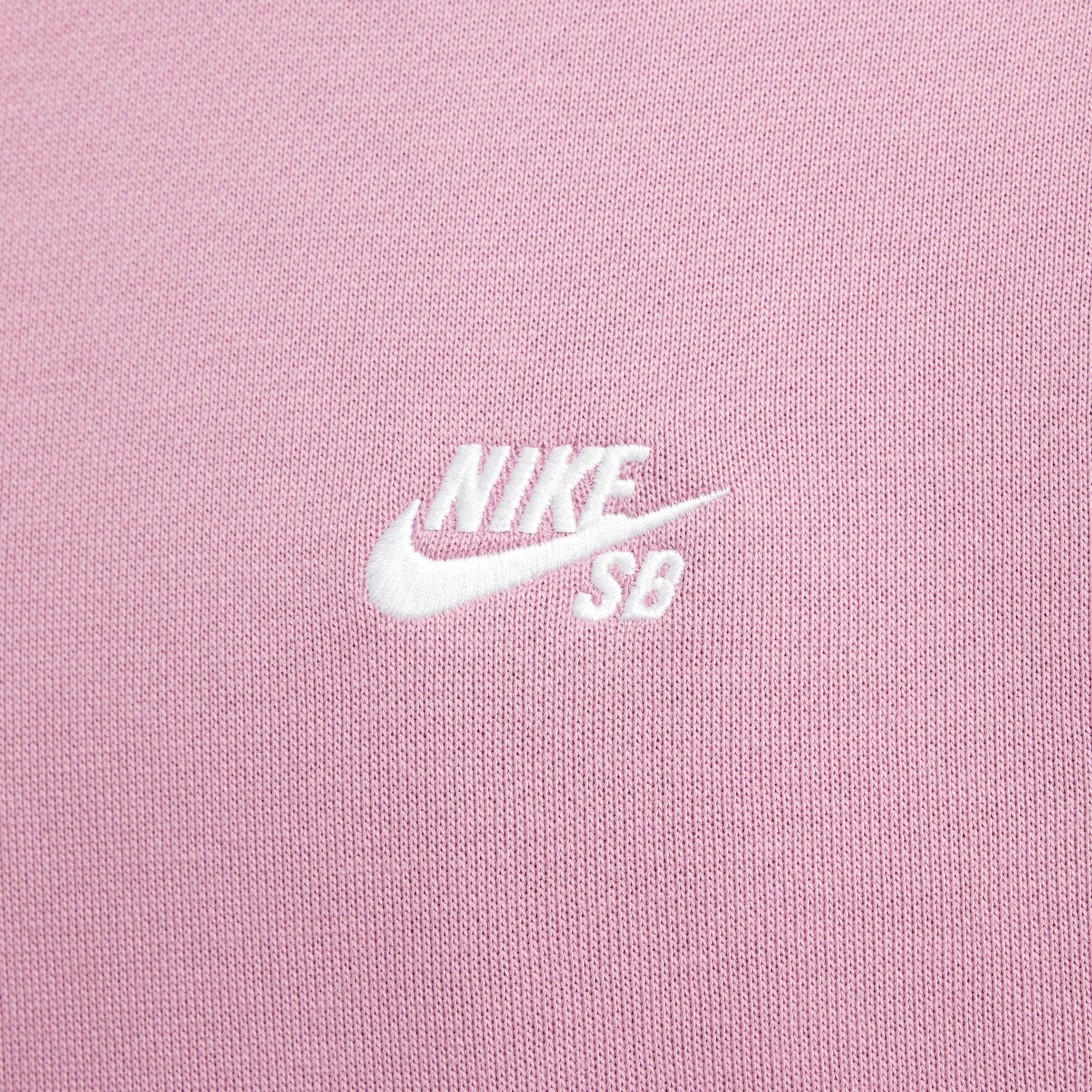 Nike SB Embroidered Hoodie - Plum Dust Color | Stylish & Comfortable Men's Pullover for Skateboarding & Casual Wear