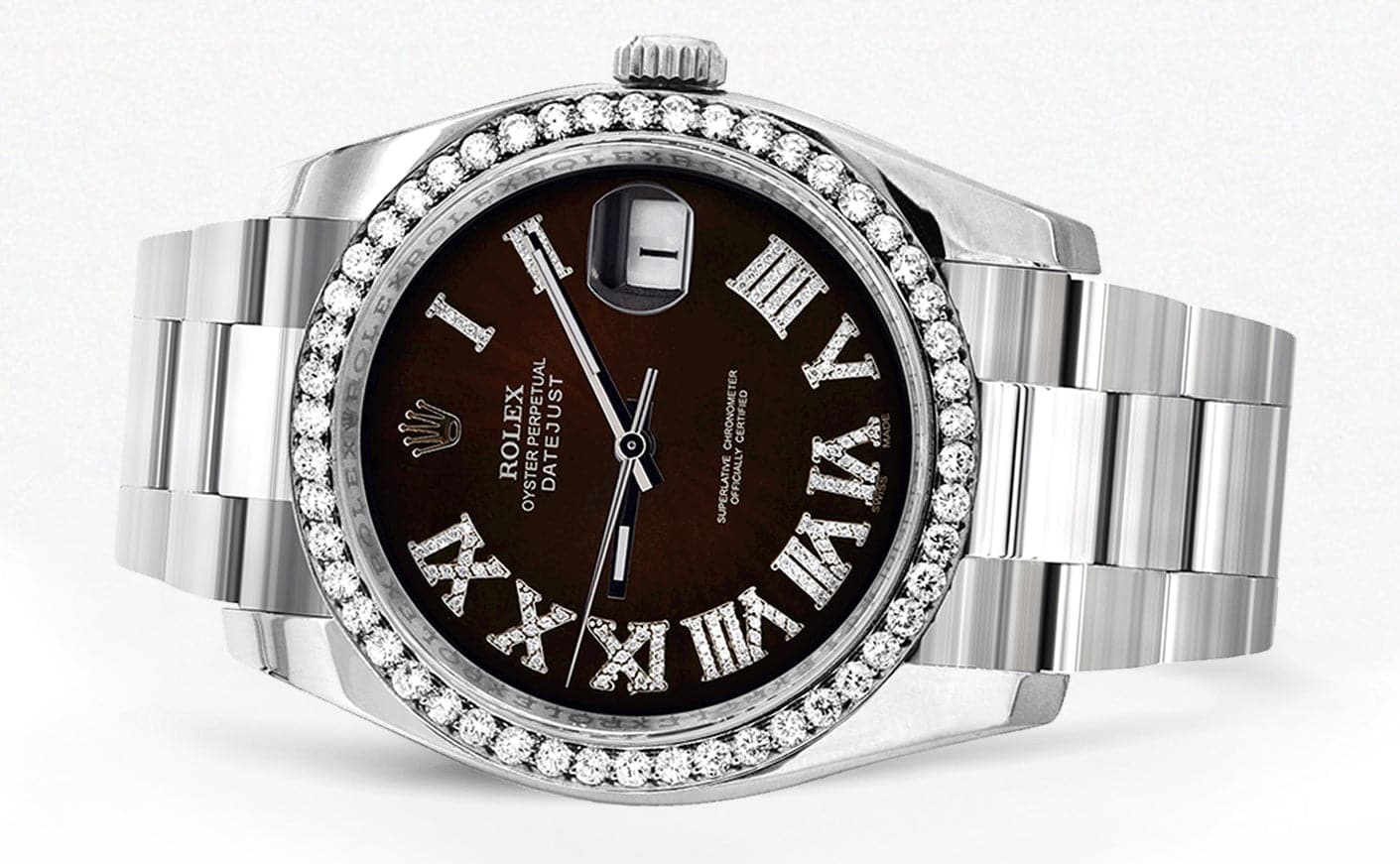 Rolex Datejust 36mm Men's Watch - Dark Brown Roman Dial, Oyster Band, Stainless Steel | Luxury Timepiece for Business, Formal & Special Occasions