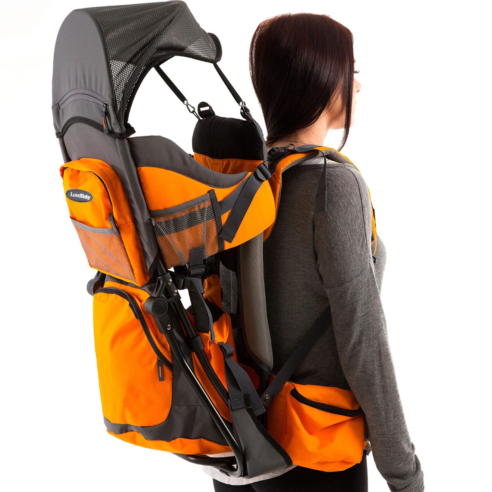 Best Hiking Baby Carrier Backpack - Ergonomic Toddler & Infant Carrier with Adjustable Straps, Diaper Changing Pad, Insulated Pocket, UV & Rain Protection Hood - Perfect for Outdoor Adventures, Travel & Family Hiking