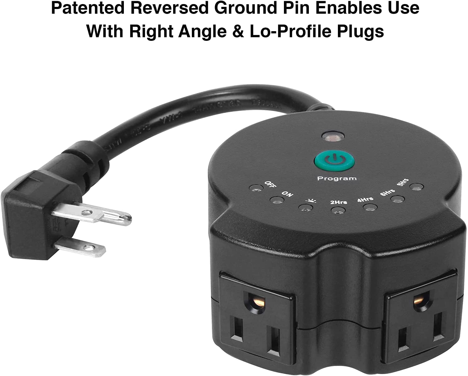 **Outdoor Lighting Timer with 12 ft Extension Cord - Waterproof, Heavy Duty, Programmable for Garden, Patio & Holiday Lights - CPCO95005**