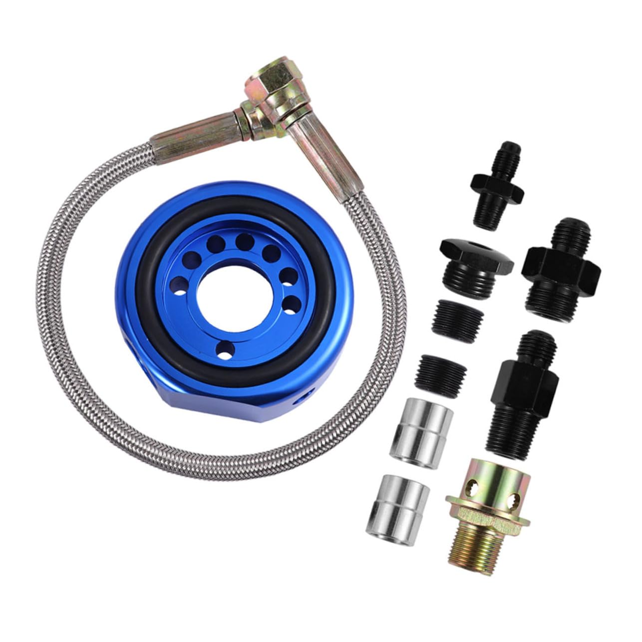 Gatuida Oil Temperature Gauge Kit - Car Engine Sandwich Plate Cooler Relocator with Thread Plate Suppressor - Perfect for Performance Upgrades & Engine Cooling Systems