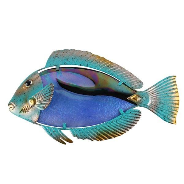Green and Gold Fish Metal Wall Art - Handcrafted Home Decor for Living Room, Bedroom & Office - Unique Modern Wall Sculpture for Indoor & Outdoor Spaces
