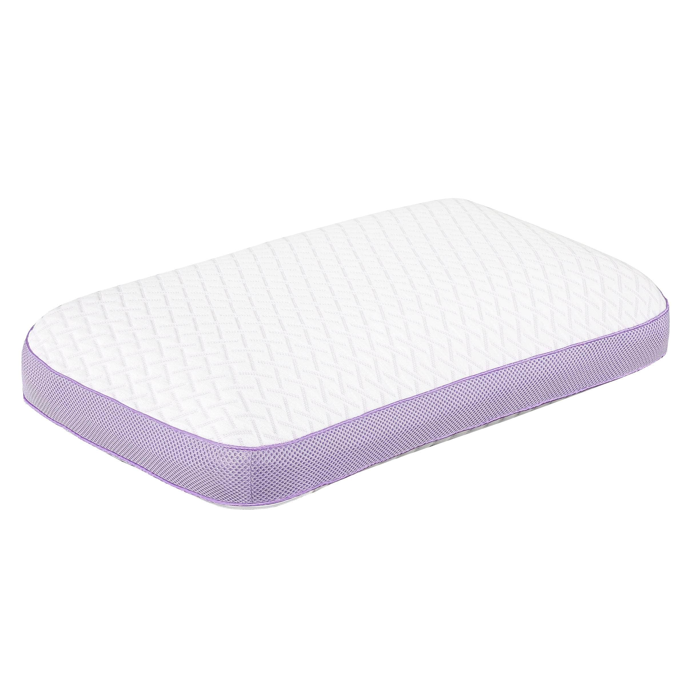 Serenity Lavender Infused Memory Foam Pillow - Orthopedic Neck Support for Side, Back & Stomach Sleepers - White & Purple Soothing Aromatherapy Pillow for Better Sleep & Stress Relief