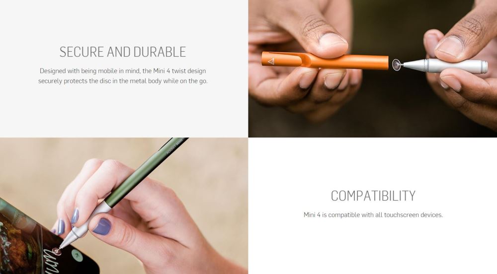 Adonit Mini 4 Stylus Pen - Precise iPad Stylus for Apple Pencil Alternative, Grey (ADM4DG) - Perfect for Note Taking, Drawing & Digital Art on iPad, iPhone & Android Tablets