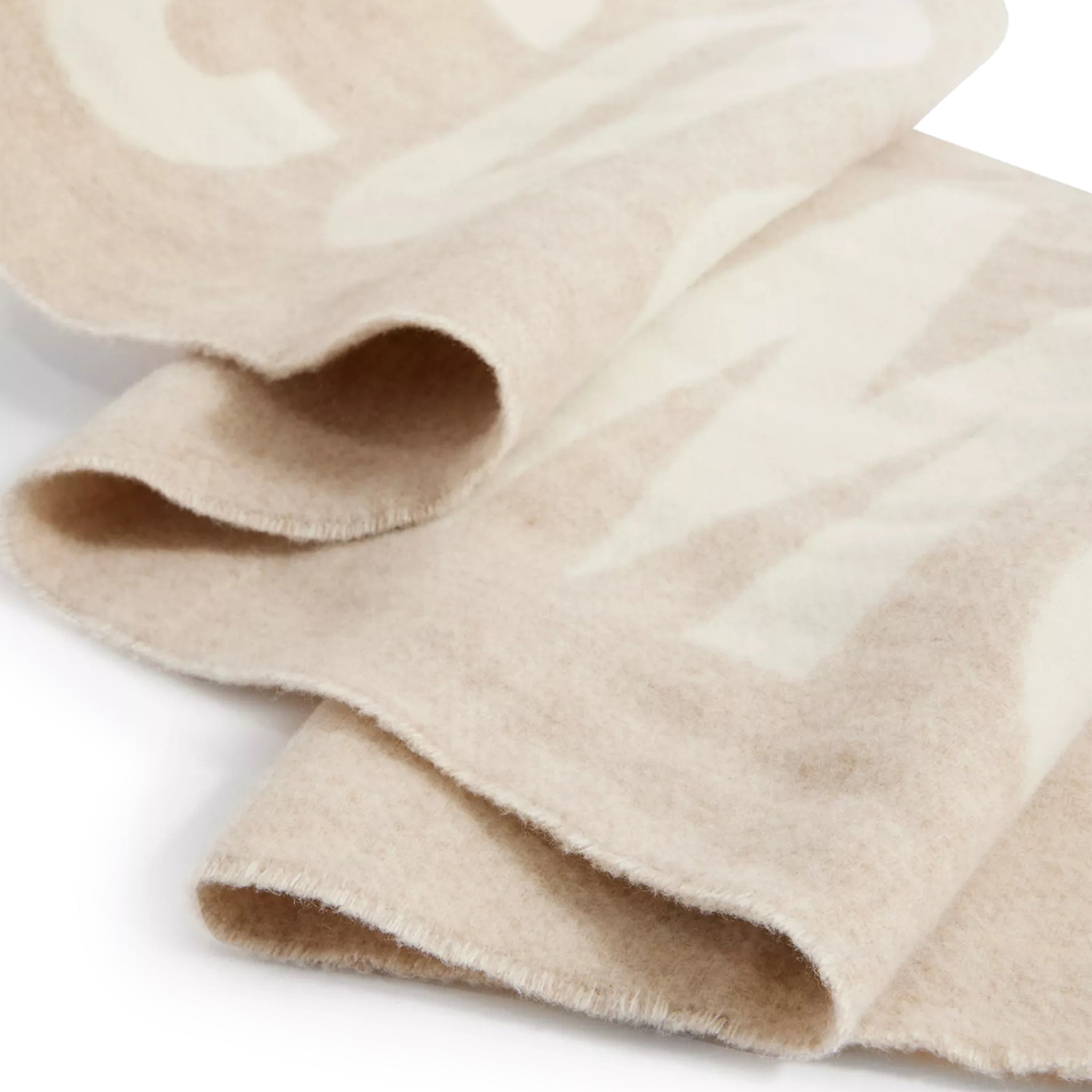 Jacquemus L'Echarpe Fringe Logo Multi Beige Scarf - Stylish Fashion Accessory for Women, Perfect for Winter Outfits & Casual Chic Looks