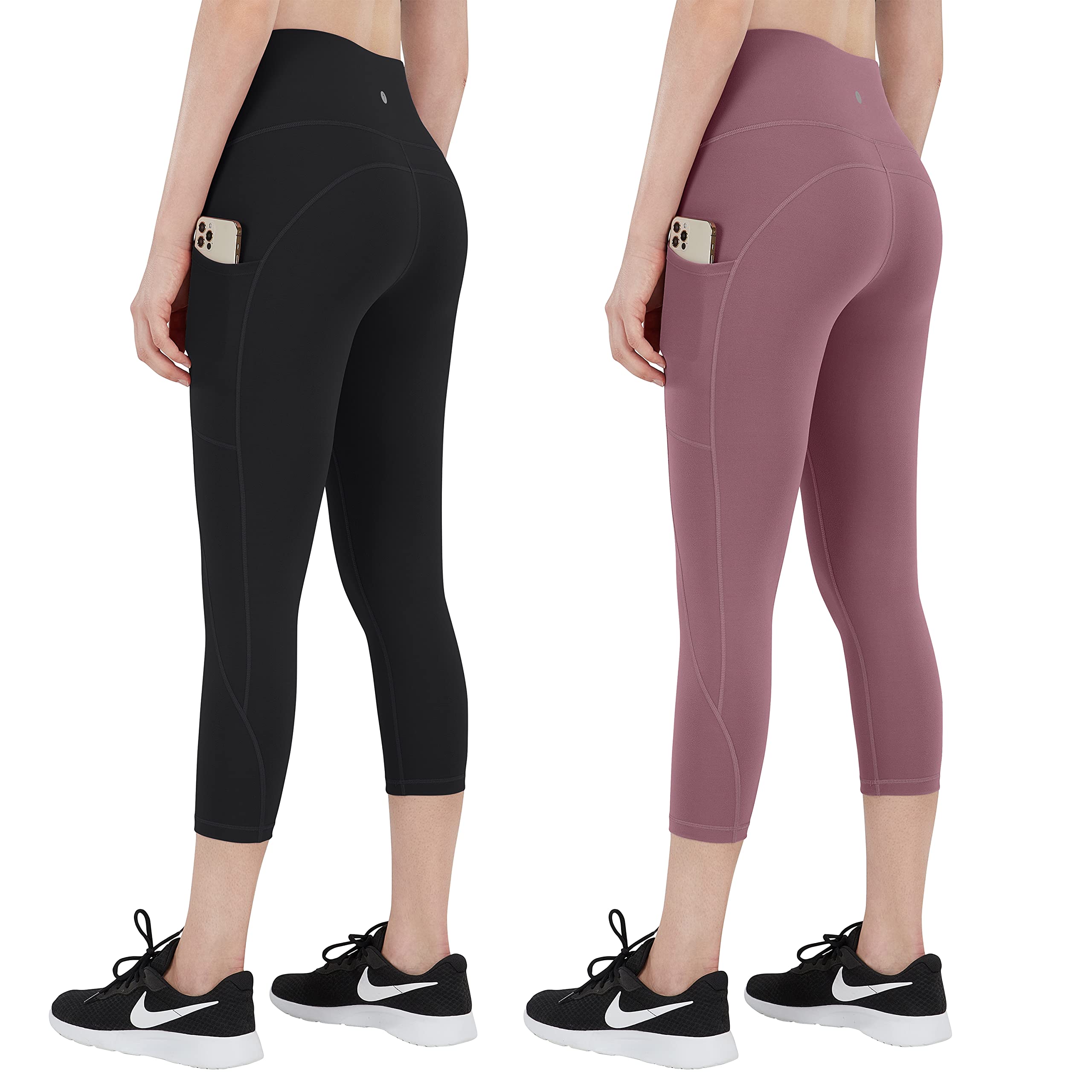 Espidoo Women's High Waisted Yoga Pants with Pockets - Tummy Control Workout Leggings, 4-Way Stretch for Running, Gym & Lounge
