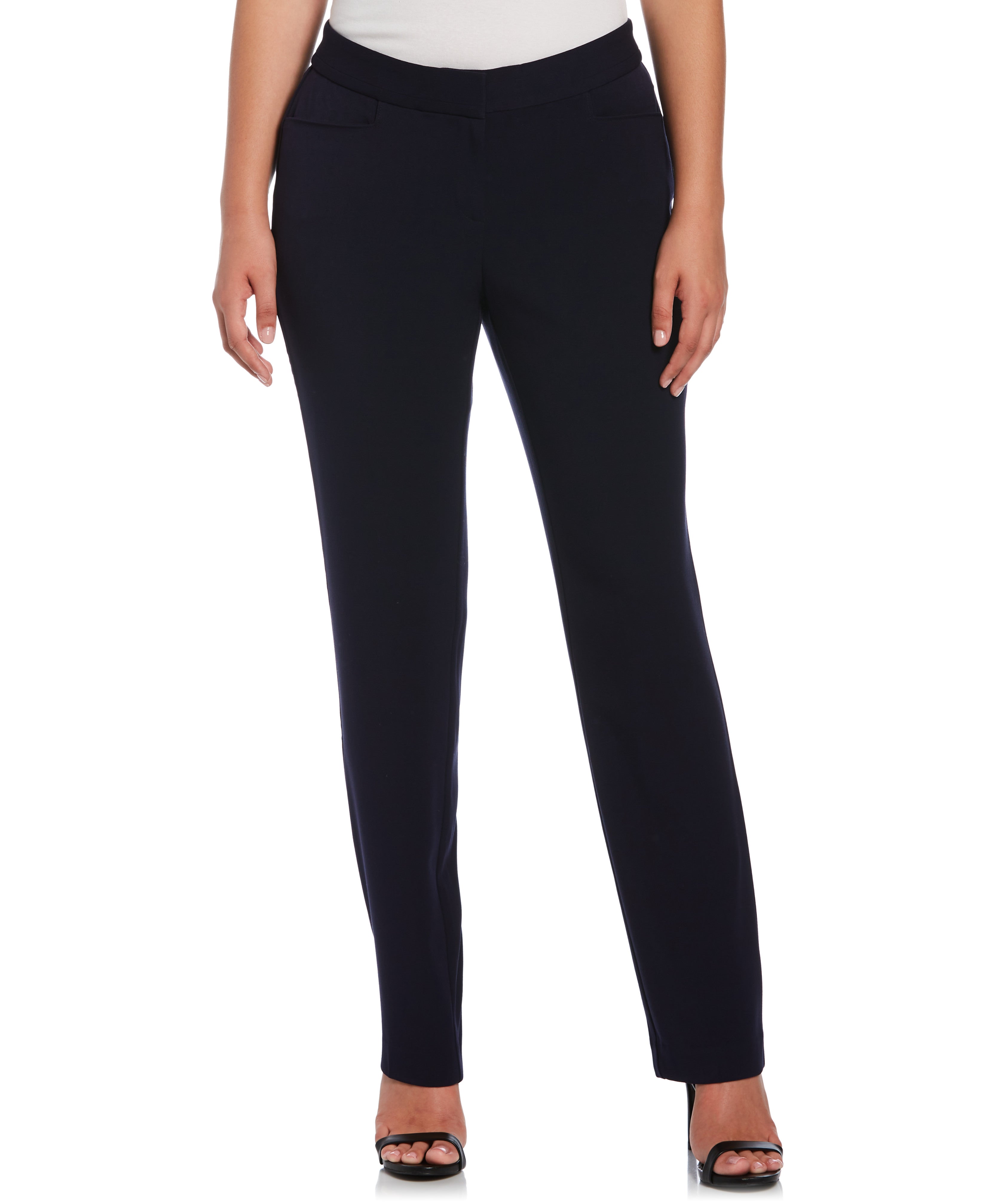 Petite Gabardine Straight Leg Pants for Women - Curvy Fit & Comfortable Office Wear | Perfect for Business Casual & Professional Outfits