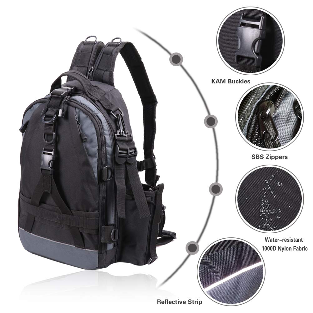 **Fishing Backpack with Rod Holder & Tackle Box Storage - Waterproof & Durable Outdoor Gear for Anglers - Perfect for Camping, Hiking & Fishing Trips**