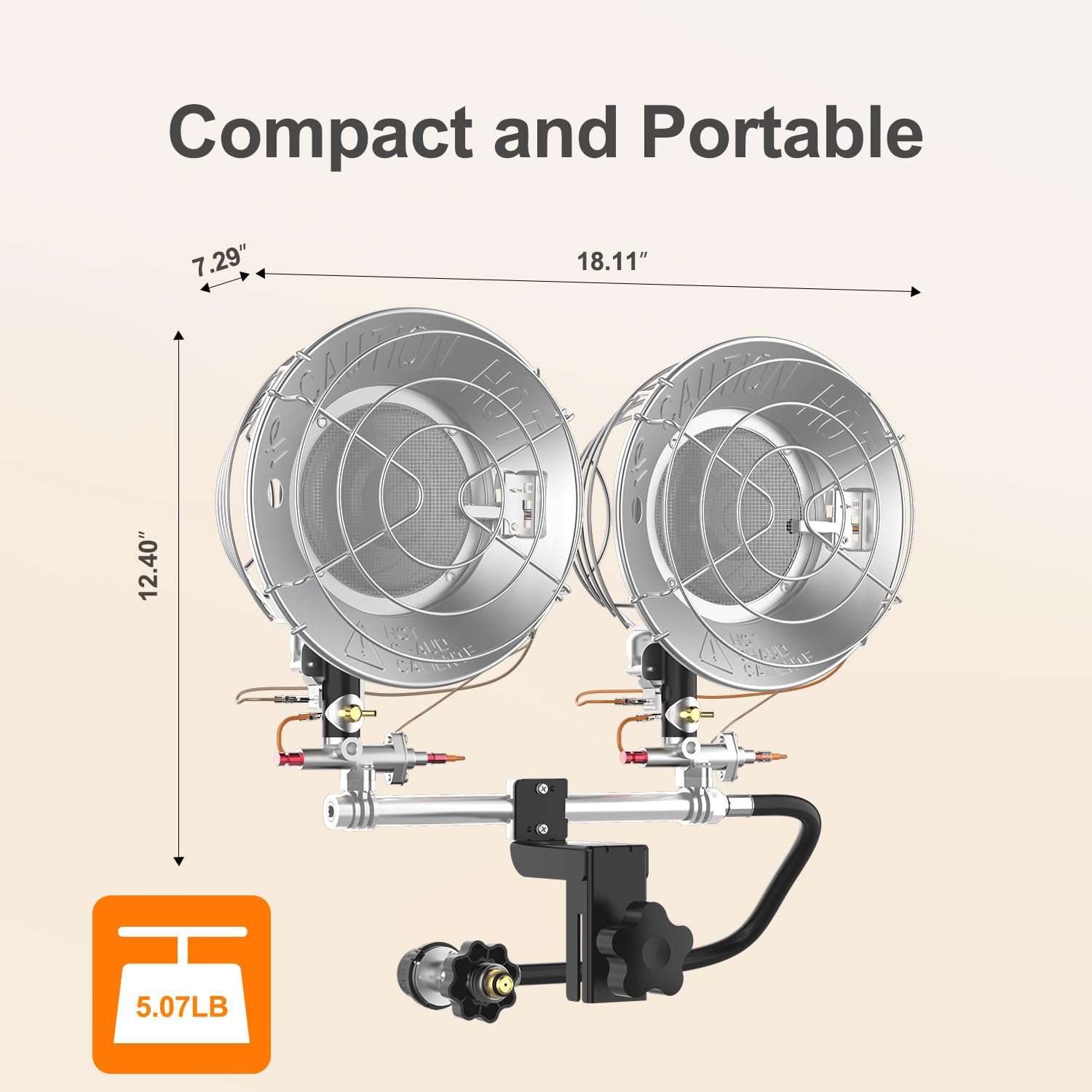 GASLAND PH02S 30,000 BTU Double Burner Propane Tank Top Heater - Portable Outdoor Gas Heater for Camping, Garage, Porch, Backyard & Sports Events - Perfect for Patio Parties, Tailgating & Winter Heating