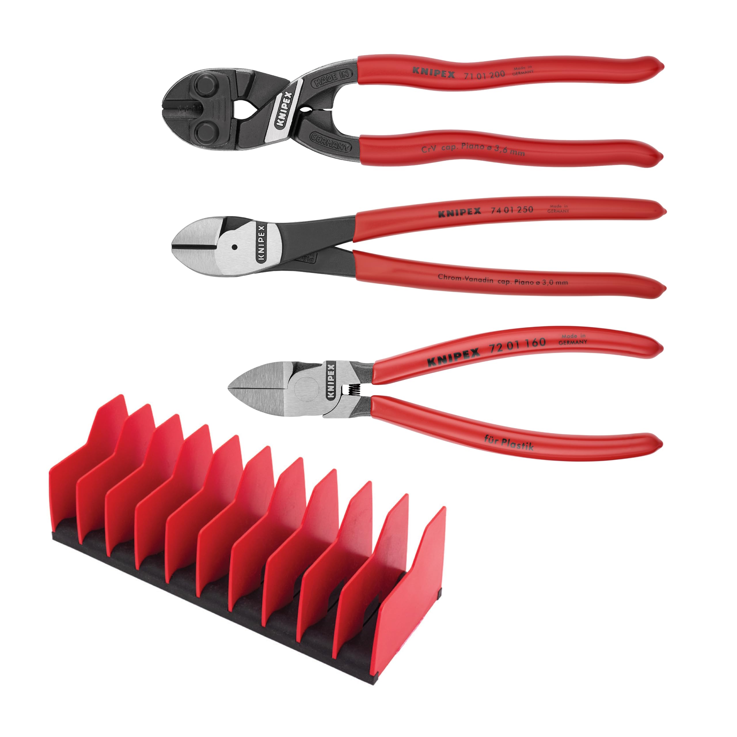 3-Piece Cut Pliers Set with 10-Piece Tool Holder - Professional Wire Cutting & Crafting Tools for DIY, Jewelry Making & Home Repair