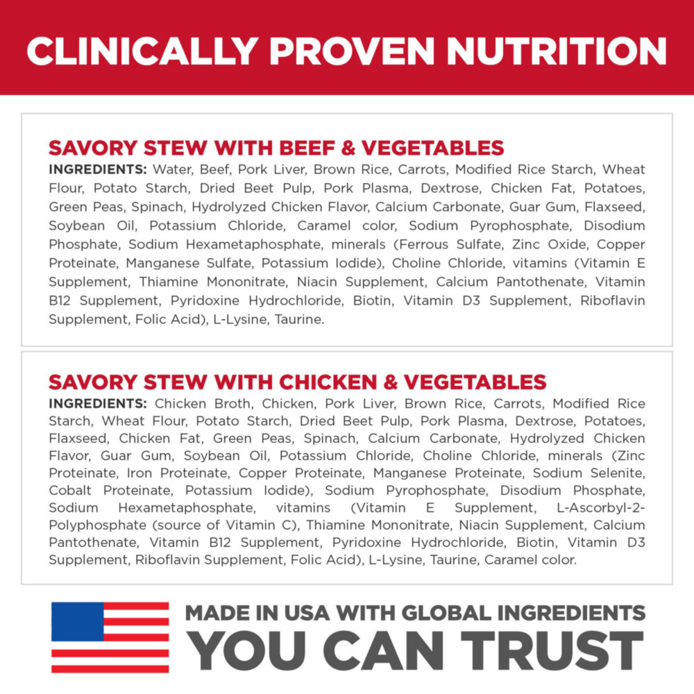 Hill's Science Diet Adult Small & Mini Paws Savory Stew - Chicken or Beef with Vegetables Canned Dog Food Variety Pack - Perfect for Small Breed Dogs' Daily Meals & Travel