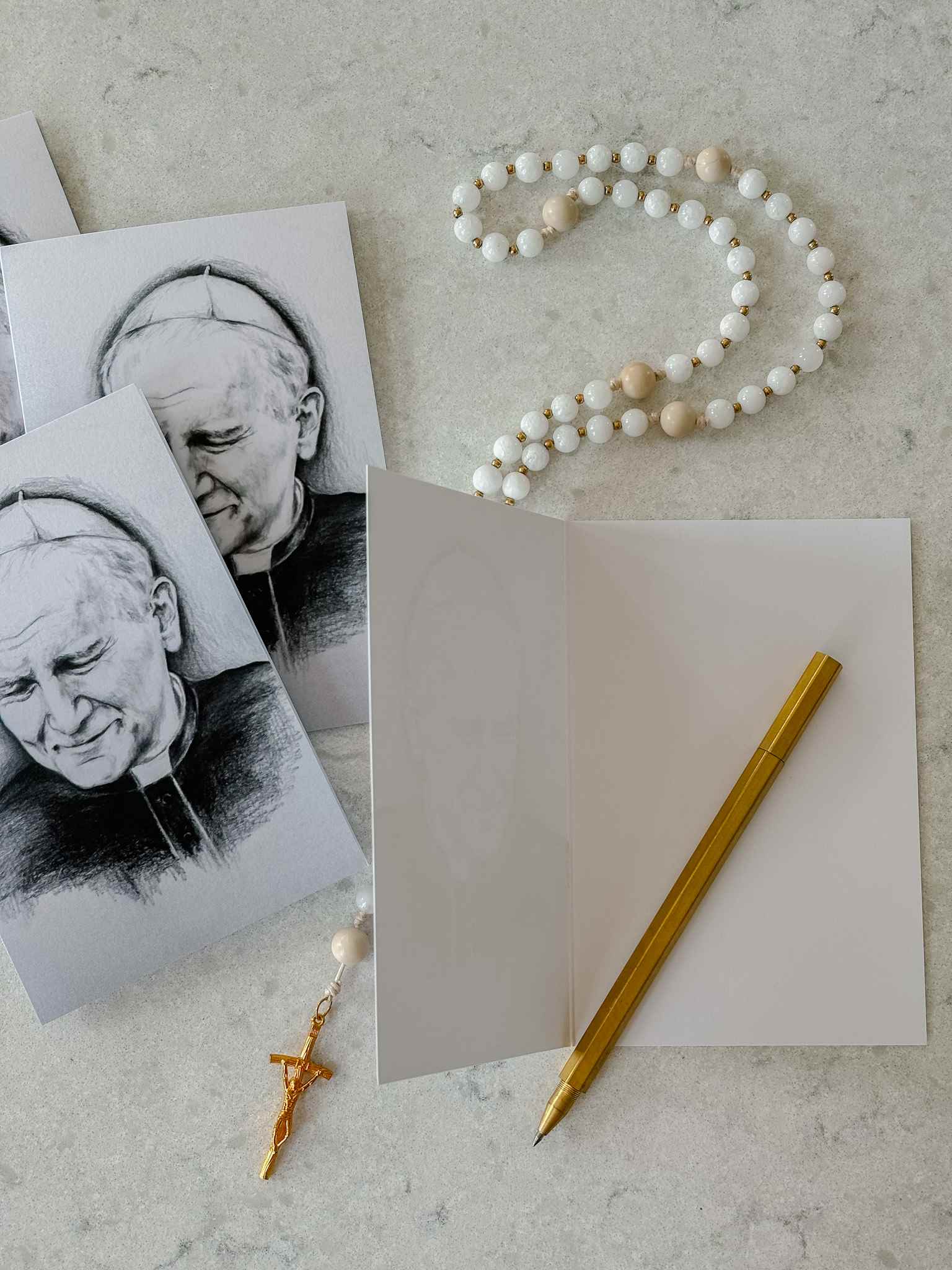 Saint John Paul II Greeting Cards - Set of 5 Religious Catholic Cards for Holidays, Birthdays & Special Occasions
