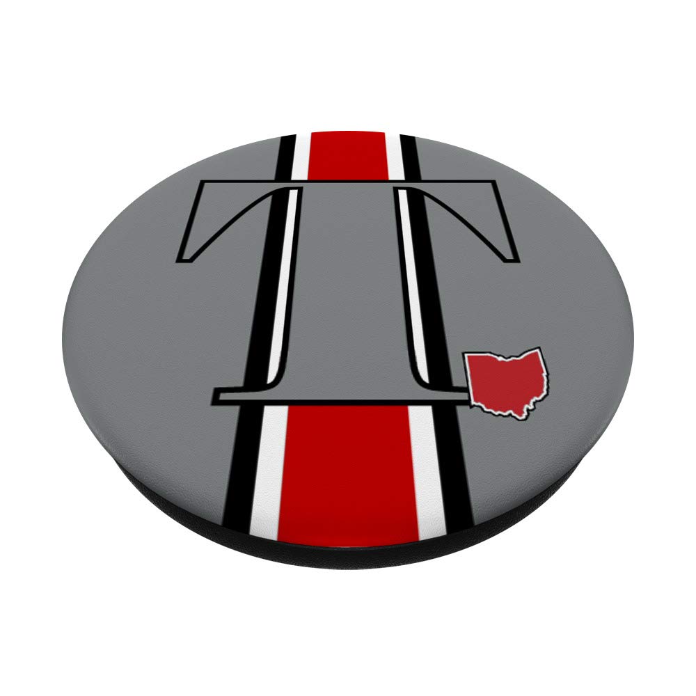 State of Ohio Letter T PopSocket PopGrip: Swappable Phone & Tablet Grip for Secure Hold and Stylish Customization, Perfect for Travel, Work, and Everyday Use