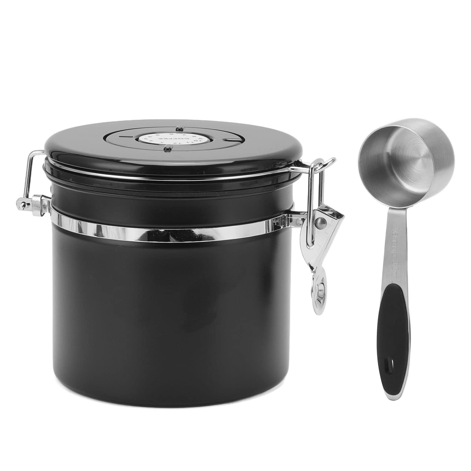 Stainless Steel Coffee Canister - 1.2L Airtight Container with Spoon for Fresh Coffee Storage at Home