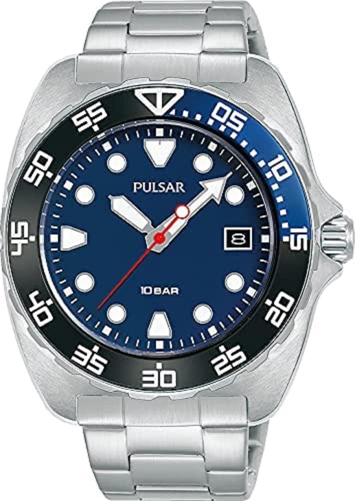 Pulsar Men's Stainless Steel Quartz Watch with Metal Strap, Silver, 22mm (Model: PS9673X1) - Perfect for Business, Casual & Formal Wear