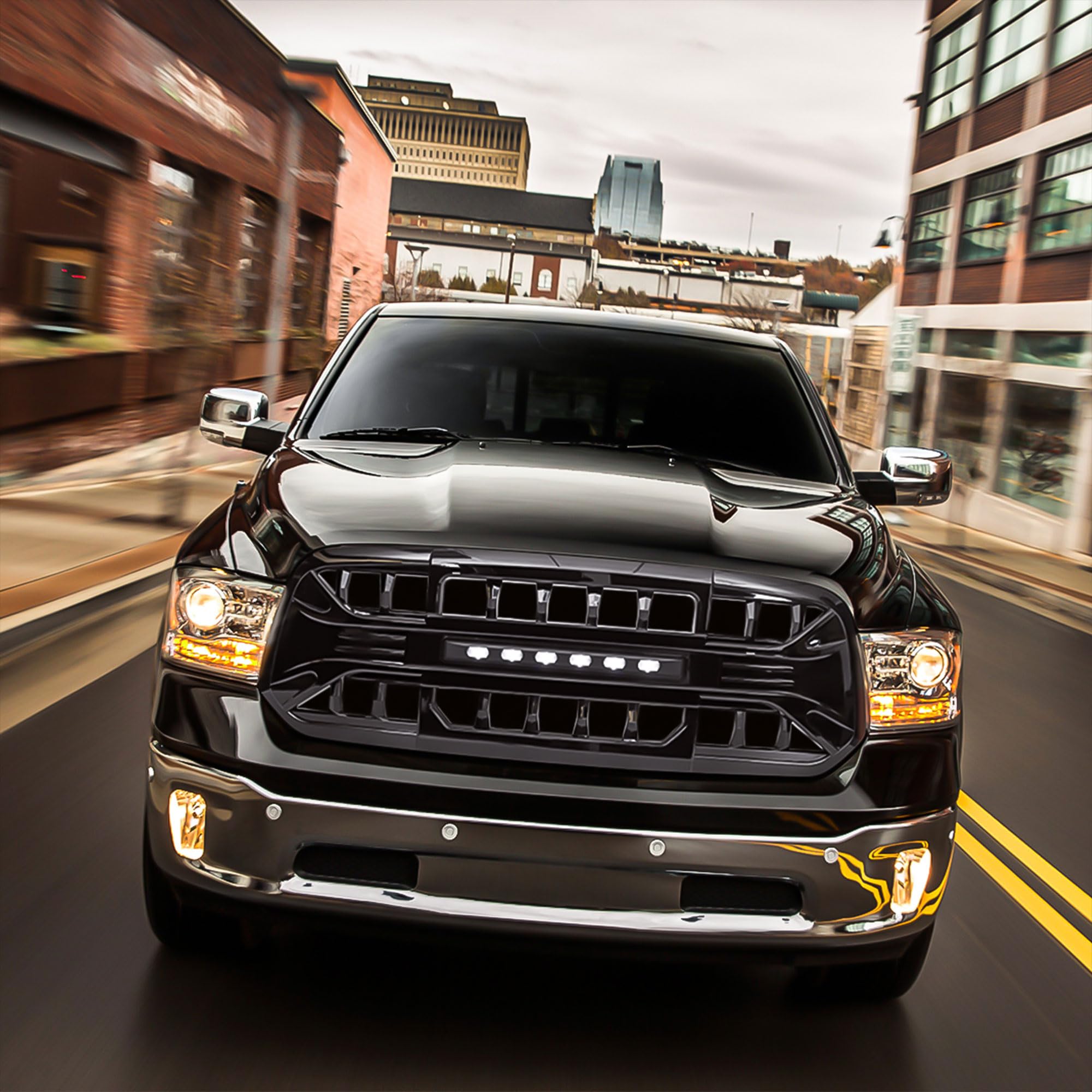 2013-2023 Dodge Ram 1500 & Ram 1500 Classic Off-Road LED Grille - Glossy Black Armor Grille for Enhanced Protection & Style | Perfect for Truck Enthusiasts & Off-Road Adventures