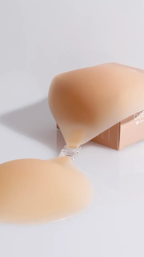 Bzez Silicone Sticky Bra - Invisible Adhesive Push Up Bra for Women - Perfect for Backless Dresses, Wedding Gowns & Special Occasions