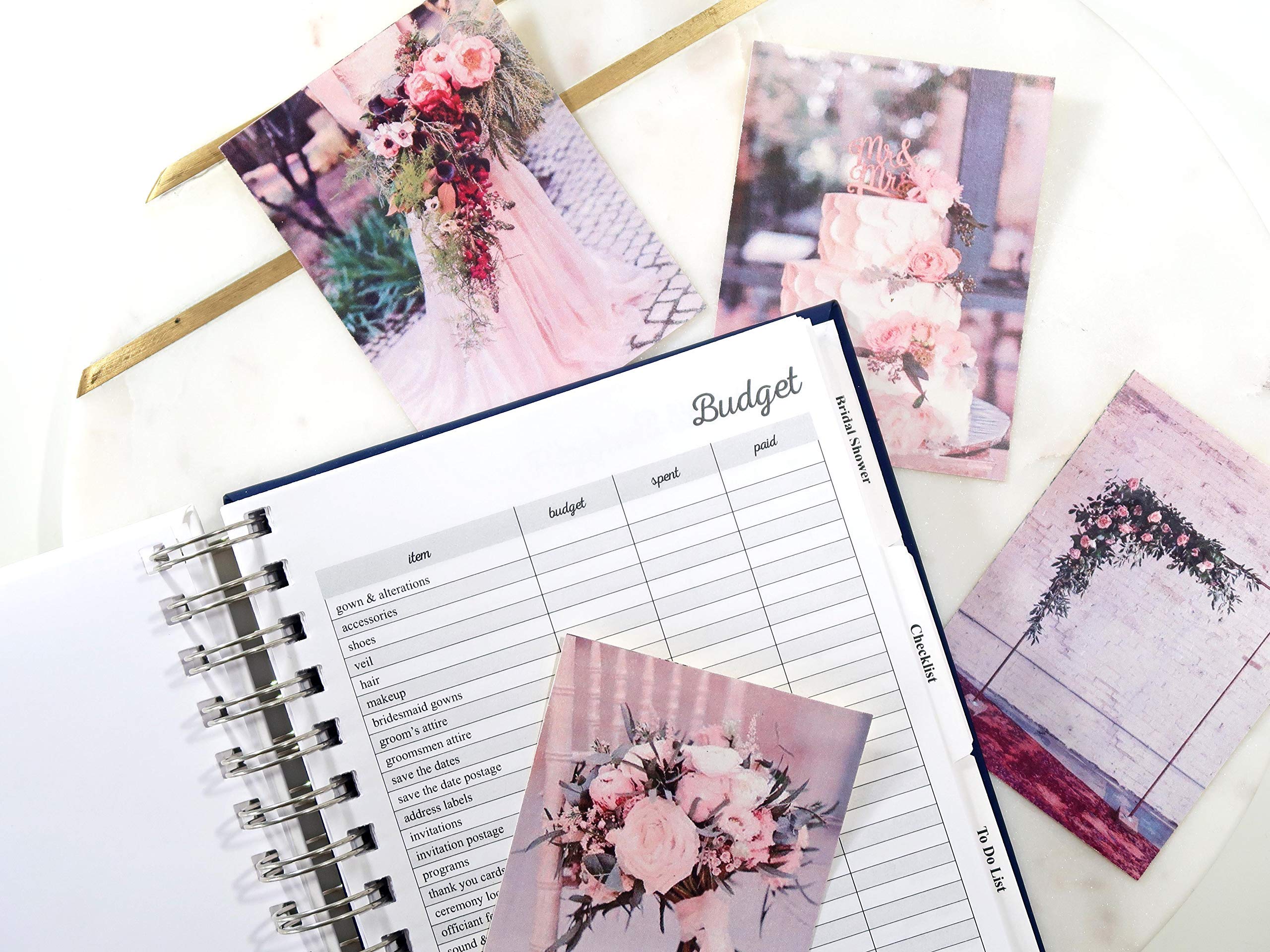 Elegant Pink Wedding Planner for Mother of the Bride - 6 x 9 Inch Organizer with Floral Design | Perfect for Wedding Planning, Bridal Shower, and Special Occasions