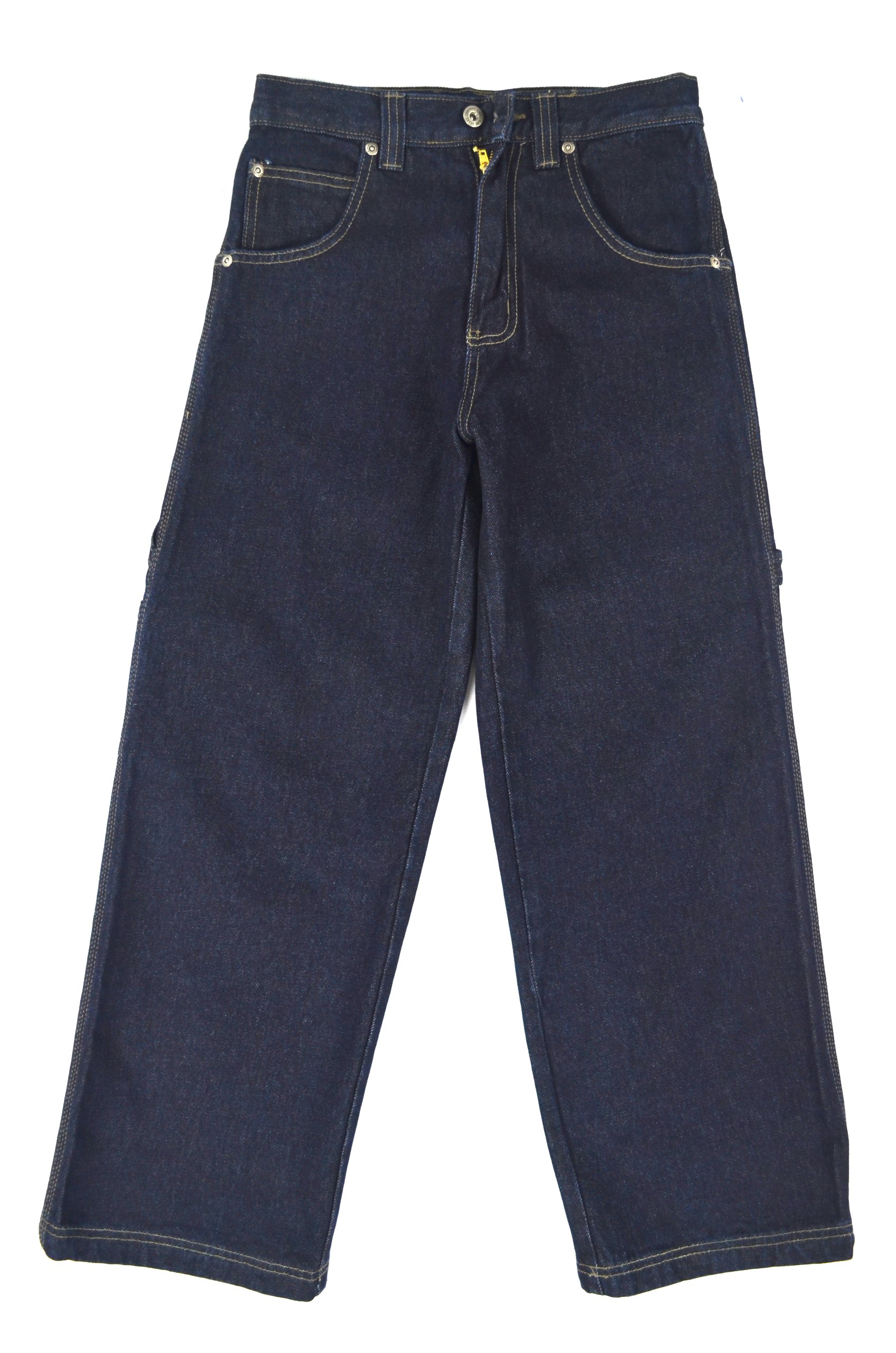 **Boys' Carpenter Denim Jeans - Relaxed Fit for Ages 8-18 | Durable & Comfortable for School, Play & Outdoor Activities**