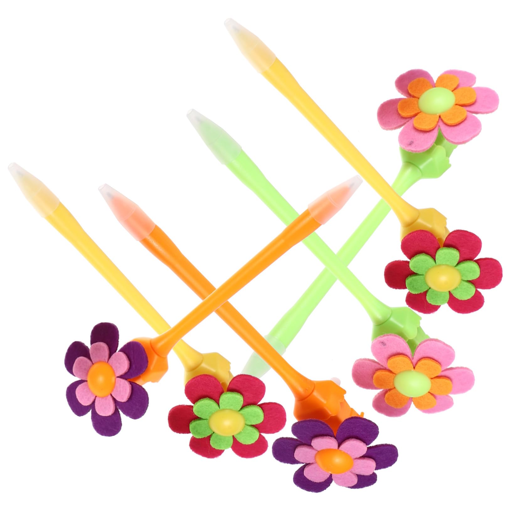 NUOBESTY 12 Pack Decorative Ballpoint Pens with Flower Design - 0.7mm Fine Point Rotating Flower Pens for Office, School, Journaling & Gift Giving