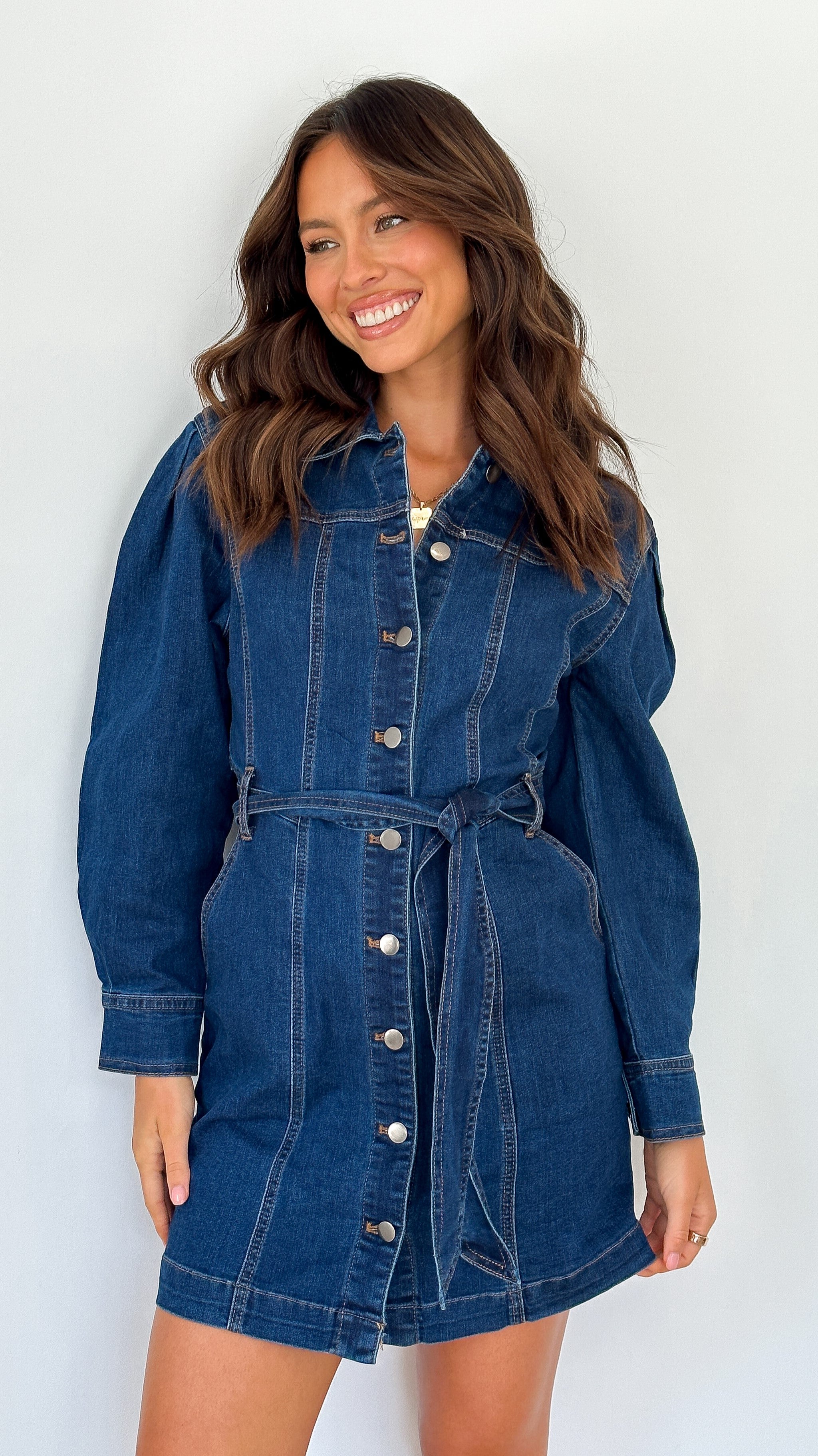 Margie Denim Mini Dress for Women - Indigo Wash Distressed Short Denim Skirt Dress - Casual Summer Outfit for Beach, Party & Street Style
