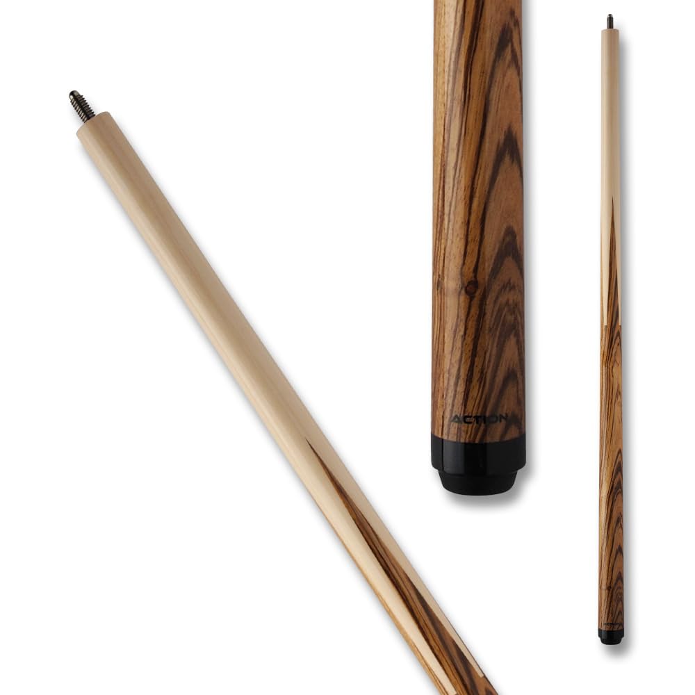 Action ACT39 20.0 Sneaky Pete Billiards Pool Cue Stick - Premium Zebrawood - 20oz - Perfect for Professional and Casual Play