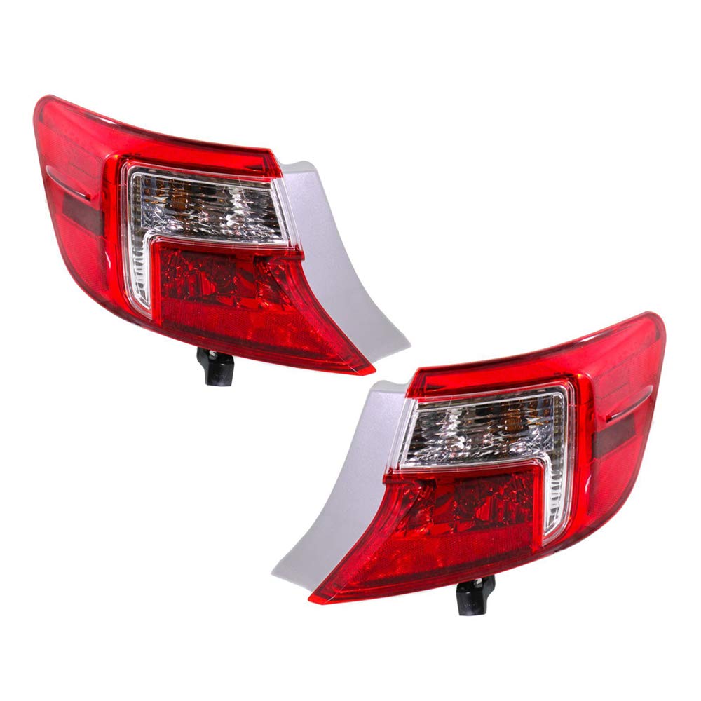 EPIC LIGHTING Halogen Replacement Tail Lights Outer Pair for 2012-2014 TOYOTA CAMRY Base & Hybrid Models (TO2804114 TO2805114 8156006470 8155006470) - Enhanced Visibility & Style for Night Driving & Custom Car Upgrades