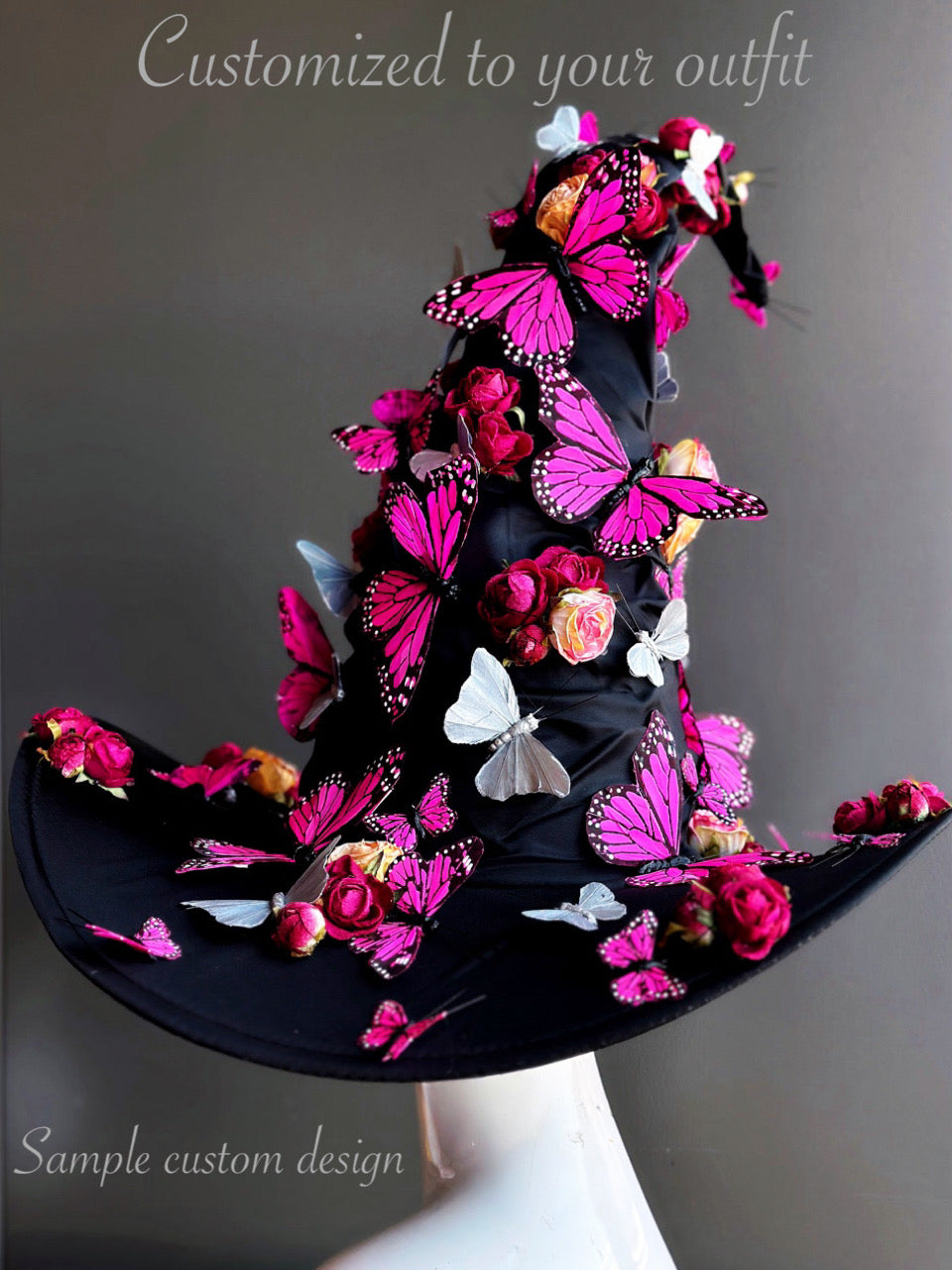 Custom Signature Witch Hat for Halloween Costumes & Cosplay – Elegant & Unique Witch Accessory for Parties, Events, and Themed Photos
