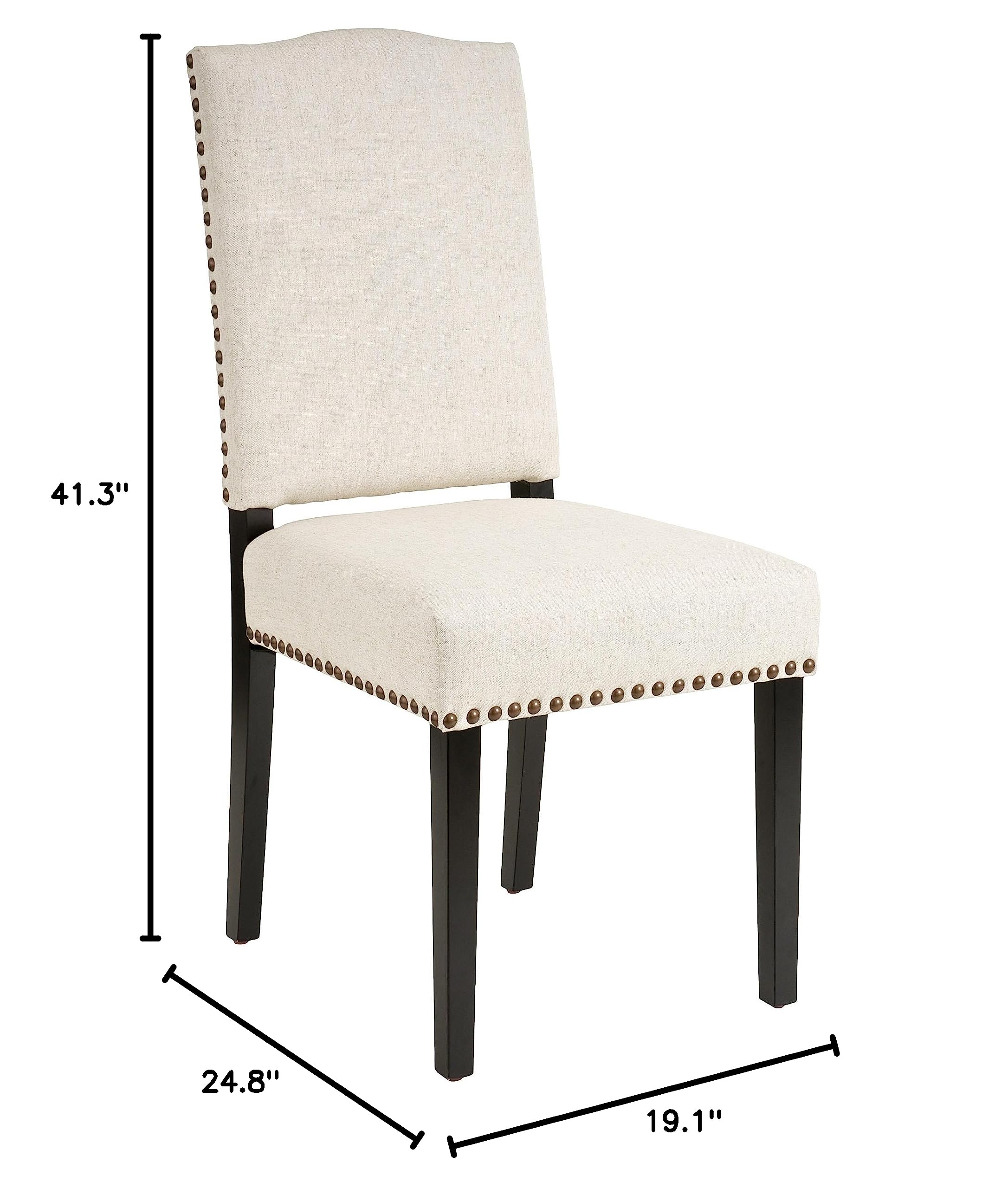 Christopher Knight Home Brunello Fabric Dining Chairs, 2-Piece Set, Off-White - Modern Kitchen & Dining Room Furniture for Home & Restaurant Use