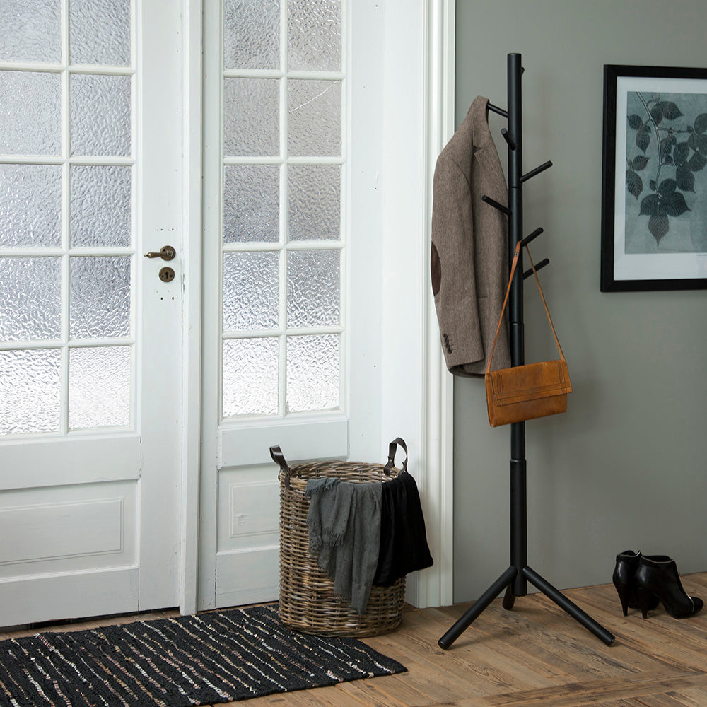 BRENER Black Coat Stand - Heavy Duty Freestanding Coat Rack for Entryway, Hallway & Bedroom - Modern Hanging Organizer for Jackets, Hats, Scarves & Bags