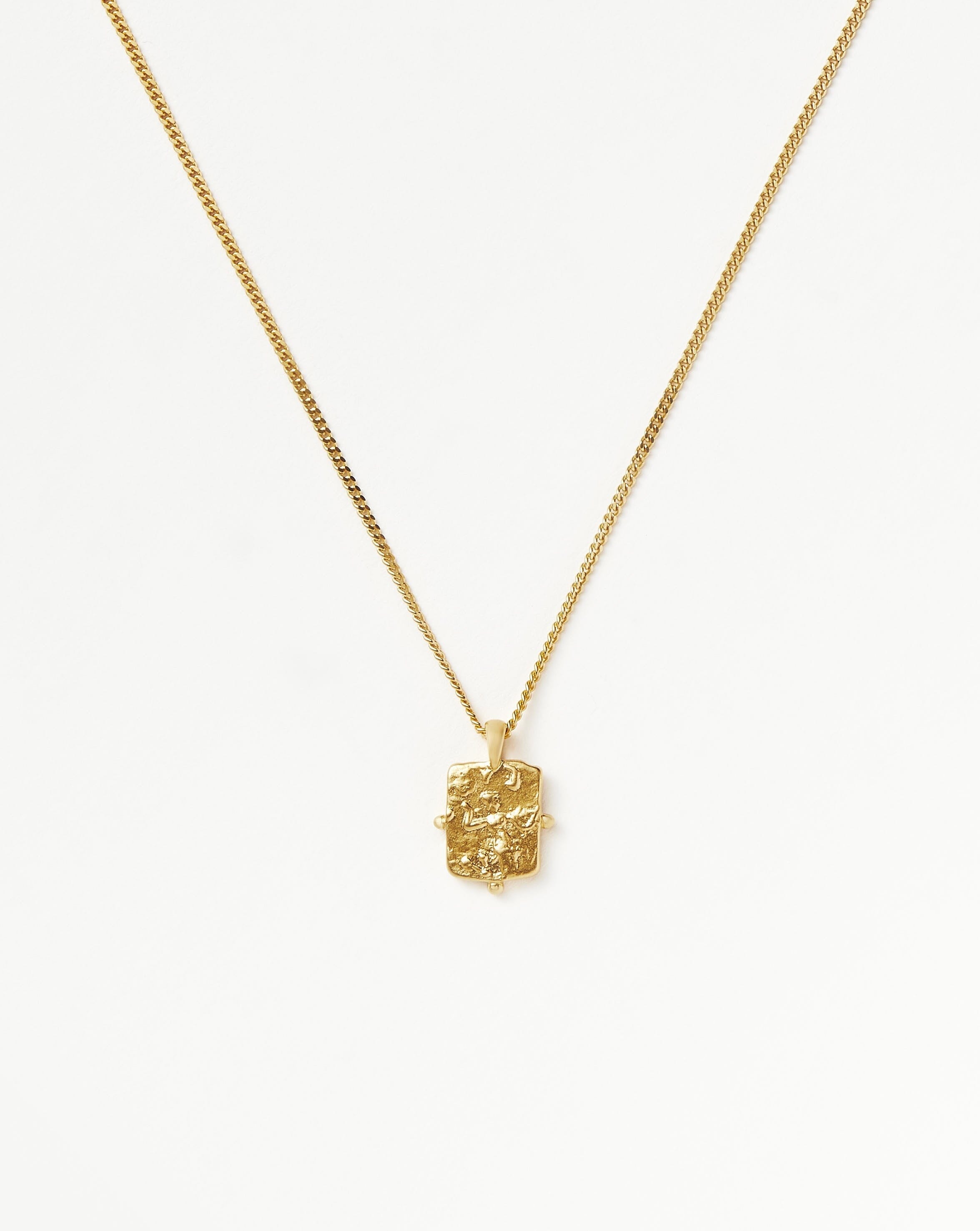 Lucy Williams Engravable Beaded Square Coin Pendant Necklace - 18k Gold Vermeil Jewelry for Women | Personalized Gift for Anniversary, Birthday & Special Occasions