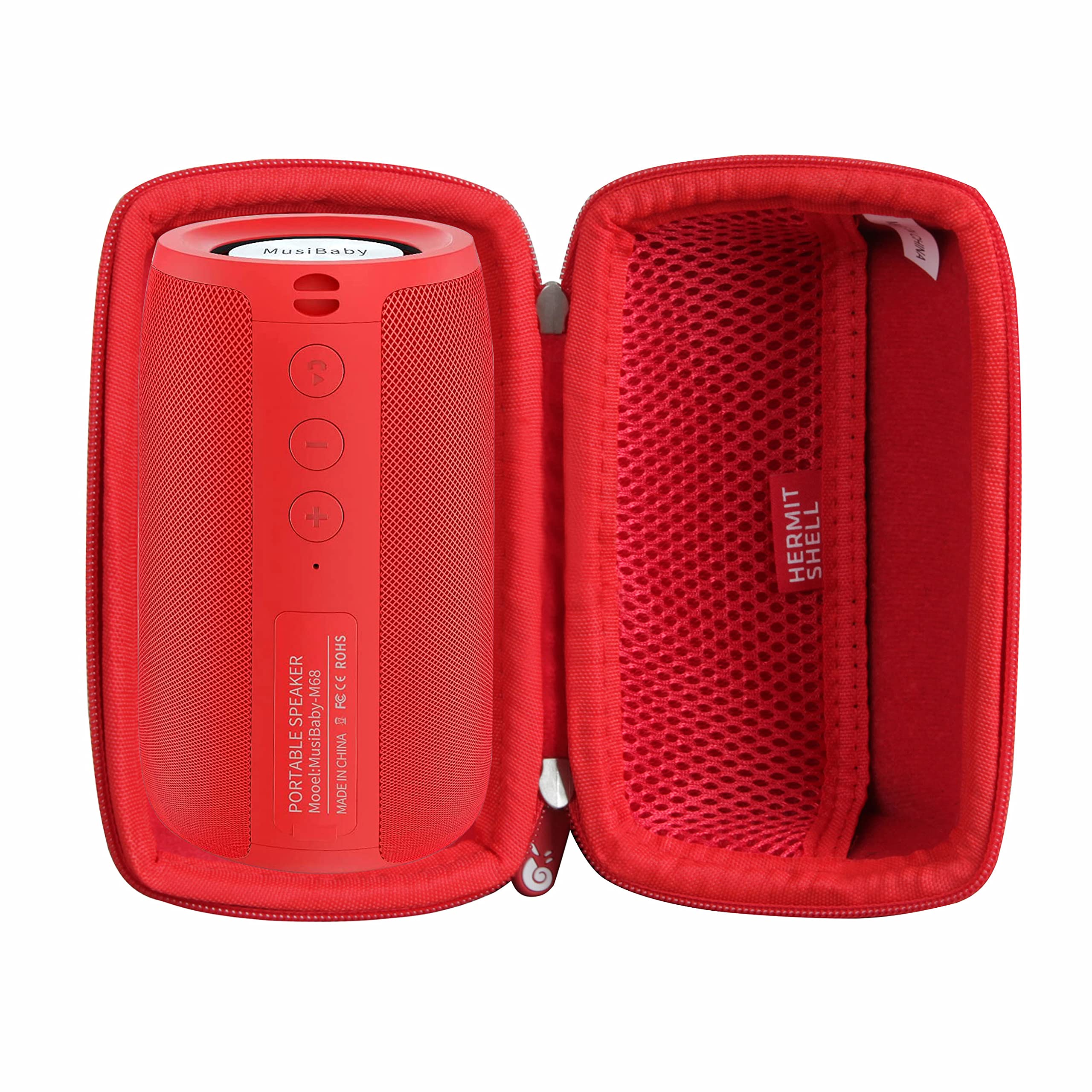 Hermitshell Hard Travel Case for MusiBaby Bluetooth 5.0 Speaker - Protective Cover for 2.0 Upgrade Version (Red) | Durable EVA Shell for Outdoor, Travel & Home Use