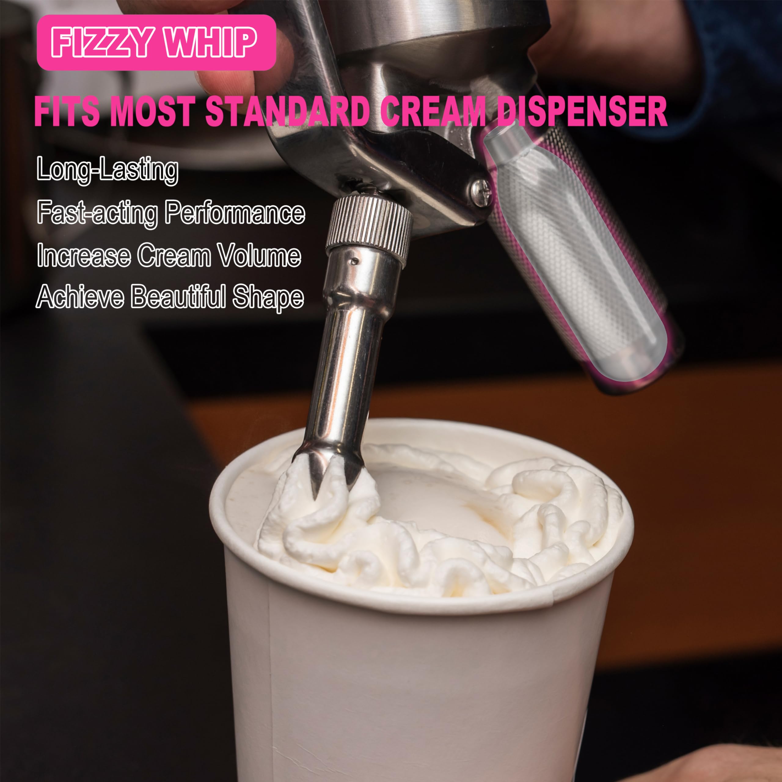 50 Pack Whipped Cream Chargers (8.5g Each) - Premium N2O Cartridges for Cream Whippers & Dessert Making - Perfect for Professional Bakeries, Coffee Shops & Home Chefs