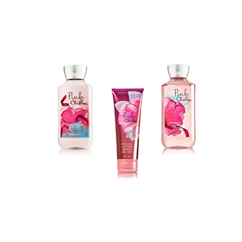 Bath & Body Works PINK CHIFFON Body Lotion, Body Cream & Shower Gel Trio Set - Hydrating Moisturizing Gift Set for Women, Perfect for Daily Skincare & Pampering Gifts