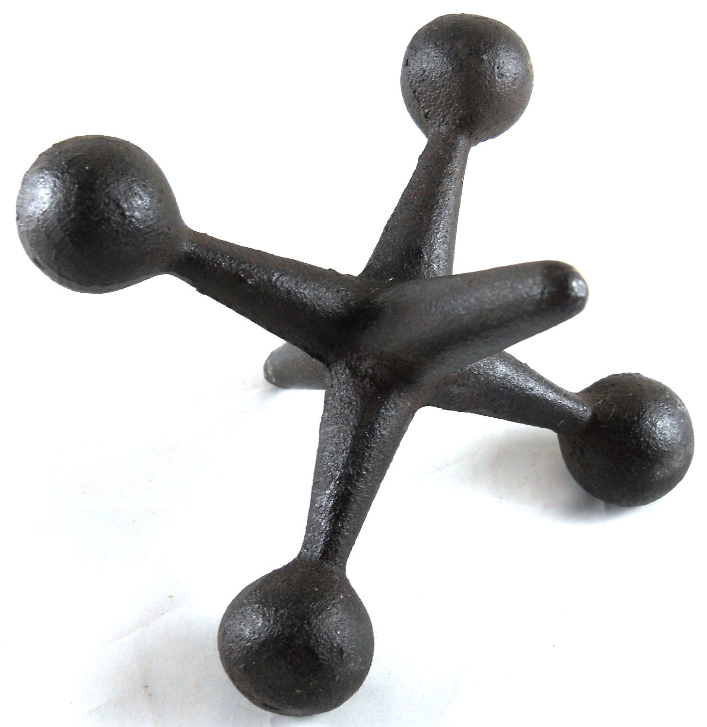 Vintage Cast Iron Jack Decorative Paperweight & Doorstop - Heavy Duty GSM Iron Home Accent for Office Desk, Bookshelf, or Vintage Home Decor