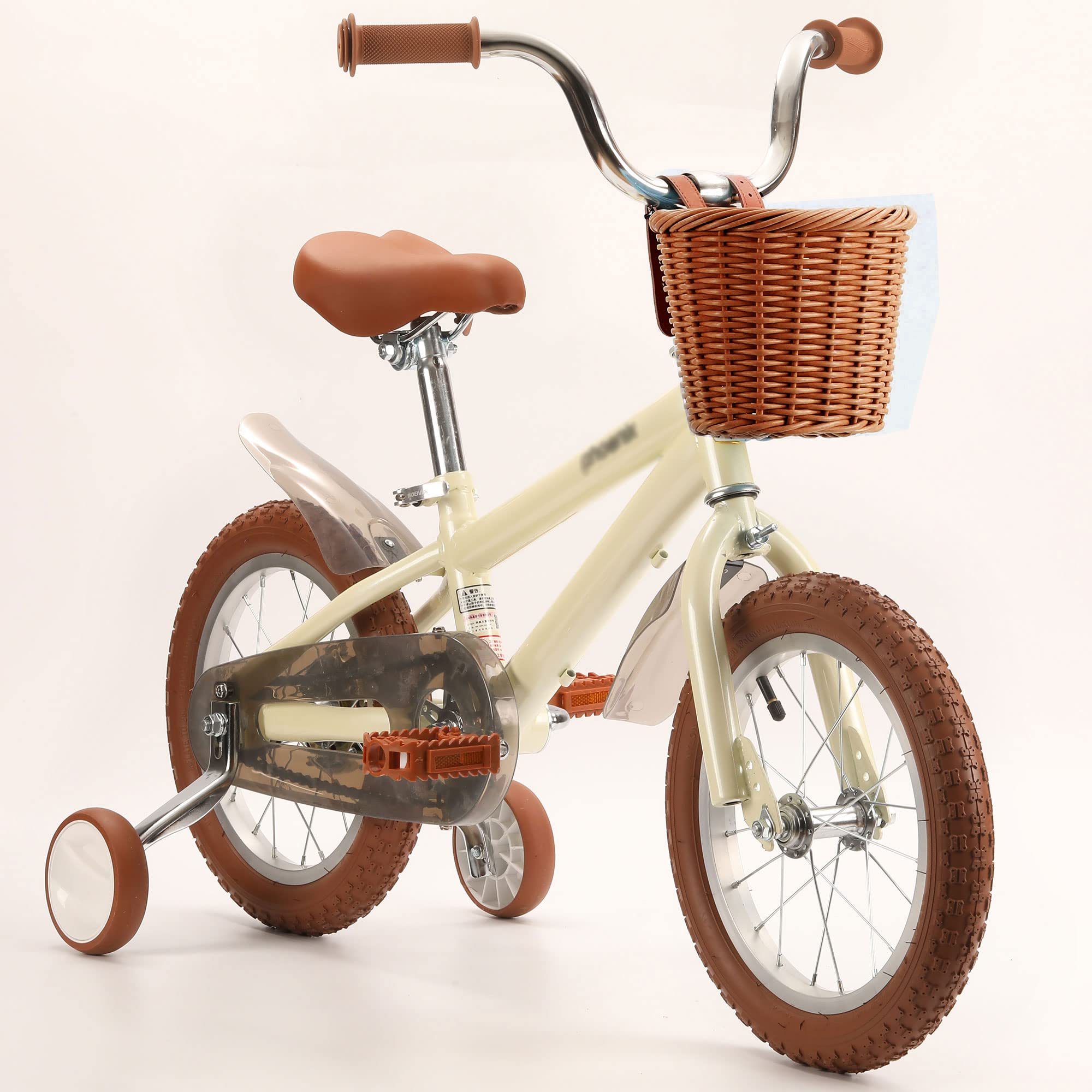 Girls Bike Basket - Front Woven Wicker Cruiser Bicycle Basket with Handlebar Streamers & Bell - Kids Cycling Accessories for Ages 3-13 - Perfect for School, Park Rides & Outdoor Adventures