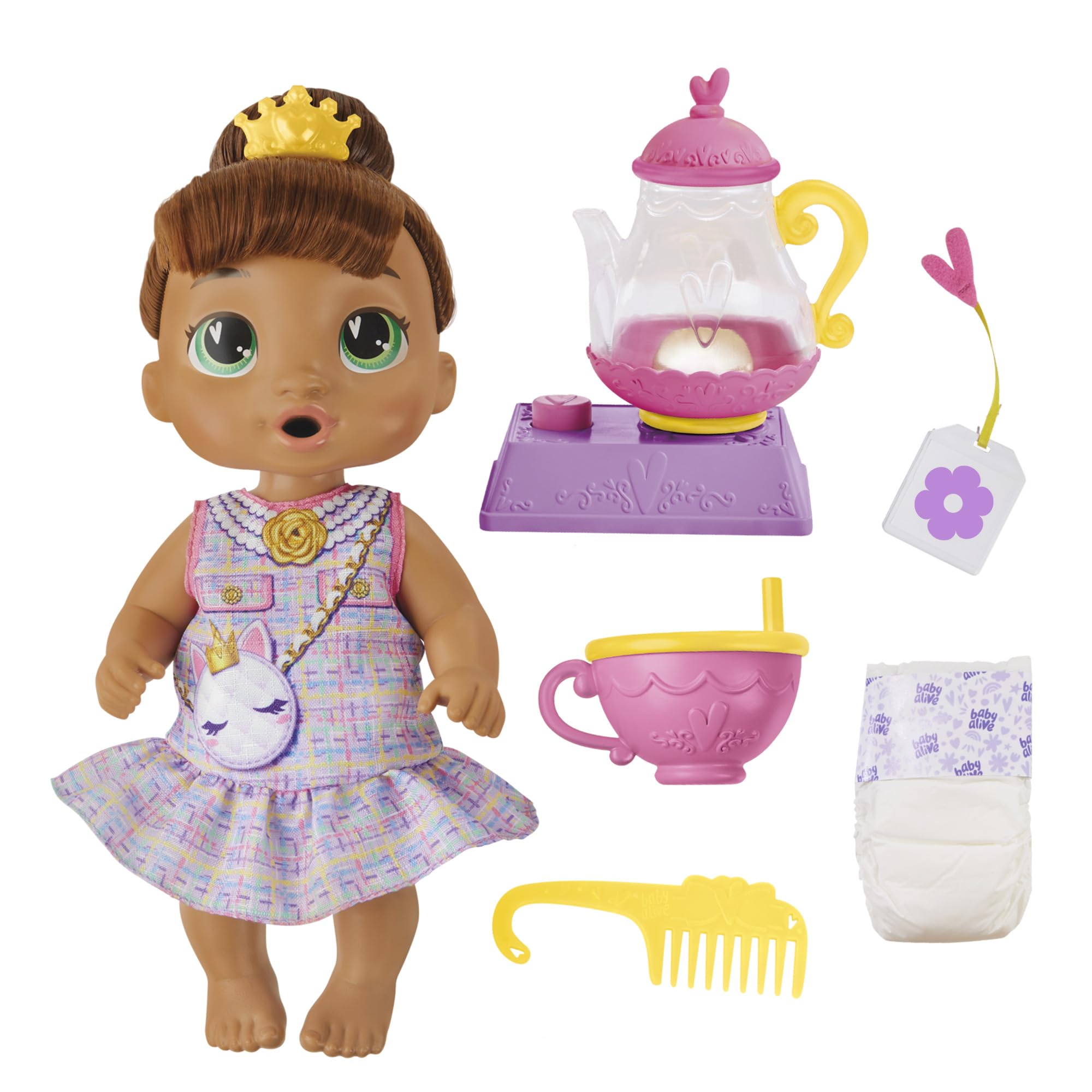 Baby Alive Bubbly Tea Party Sophia Sparkle Doll with Teapot Accessories - 11
