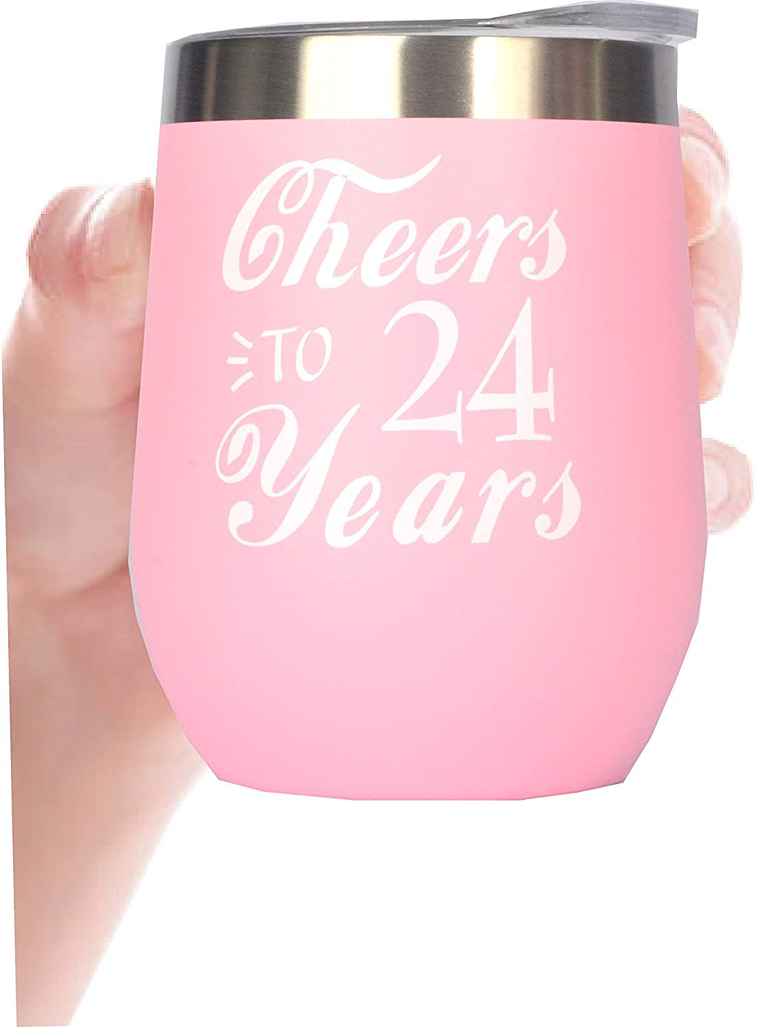 MEANT2TOBE 24th Birthday Gifts for Women - Insulated Tumbler Cup with Lid & Straw, Personalized 24 Year Old Birthday Present for Daughter, Sister, Friend - Perfect for Office, Travel & Daily Use