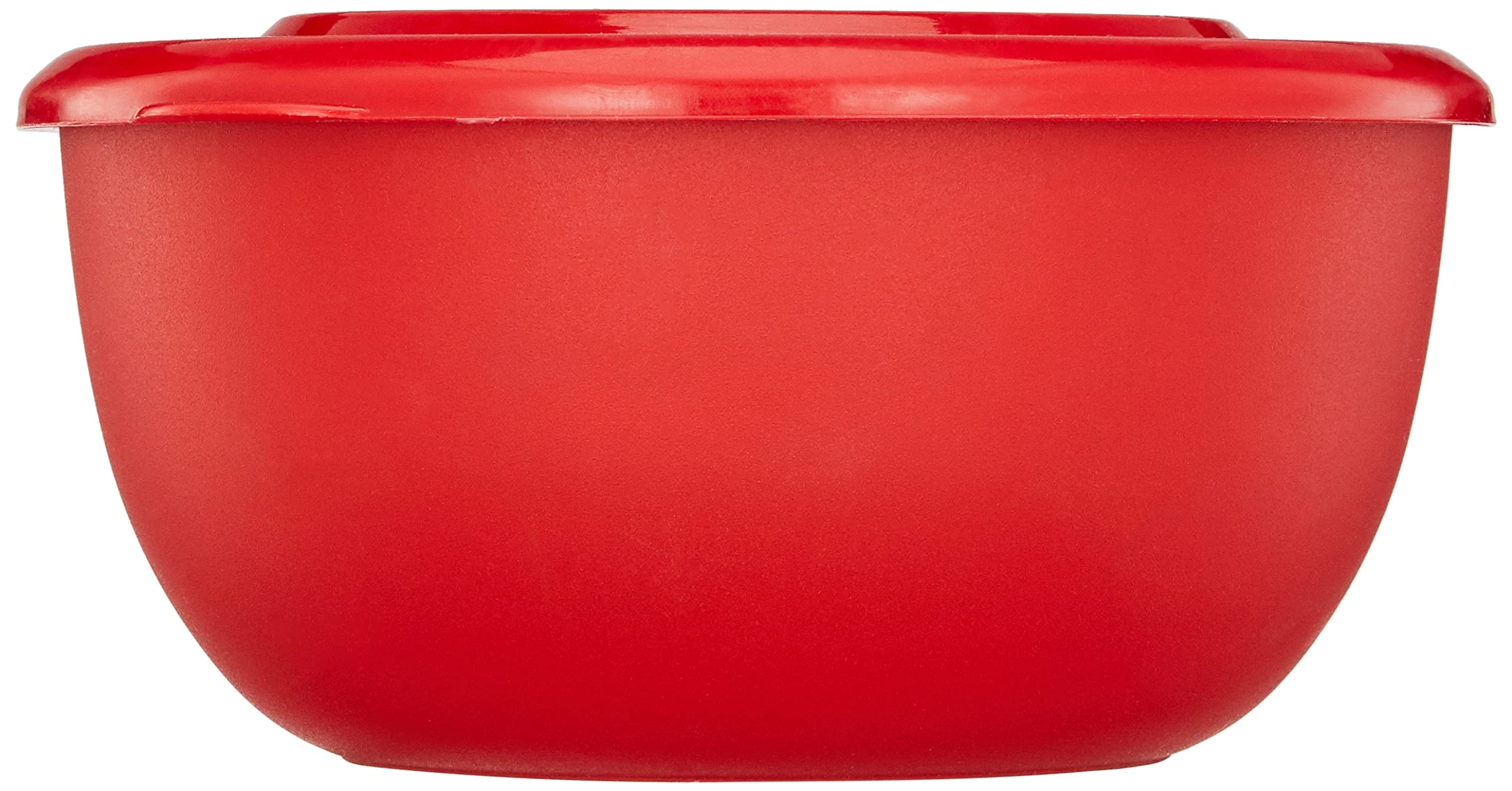 Solimo Stainless Steel Mixing Bowls Set of 3 (500ml, 750ml, 1250ml) - Microwave Safe, No Lids, Red - Perfect for Baking, Meal Prep & Food Storage