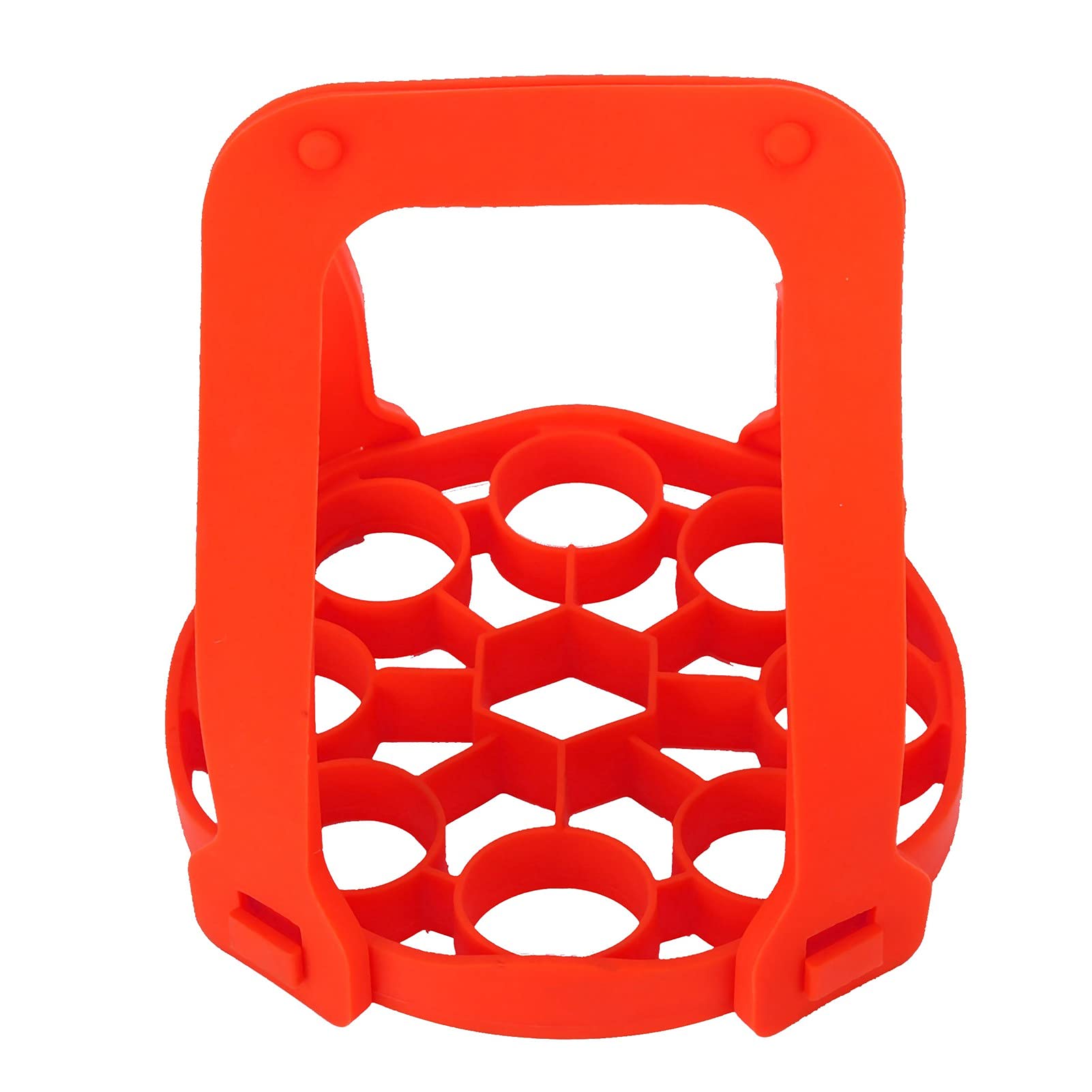 Non-Stick Silicone Egg Steamer - 9 Hole Pressure Cooker Accessory with Heat-Resistant Handle, Egg Rack & Anti-Scalding Design for Perfect Hard/Soft Boiled Eggs - Ideal for Home Kitchen, Meal Prep & Healthy Cooking (Red)