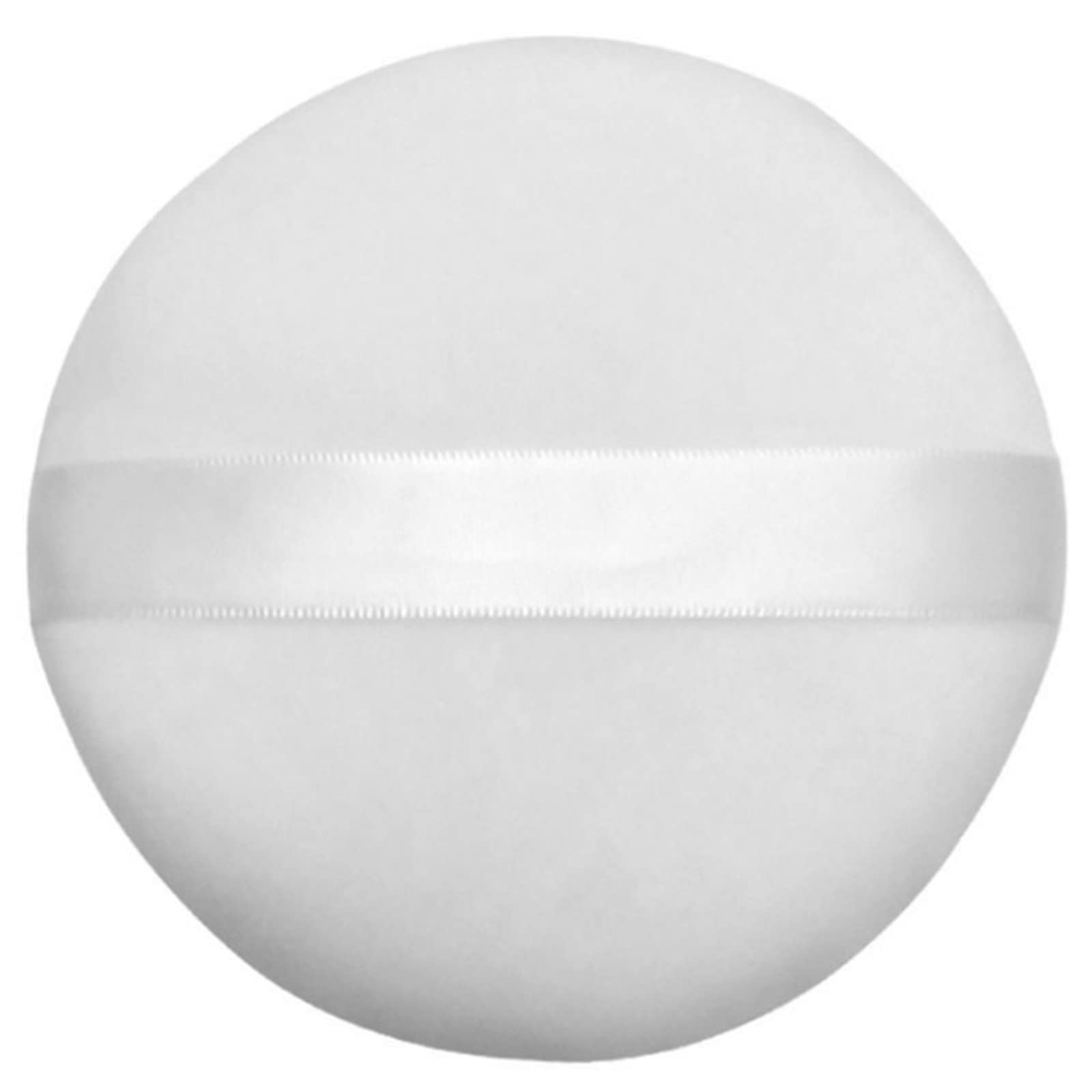 Yababa 4-Piece 3-Inch Ultra Soft Washable Velour Powder Puffs with Ribbon - Pure Cotton Round Makeup Puff for Loose Powder & Mineral Powder (White) | Perfect for Body Makeup & Setting Powder Application