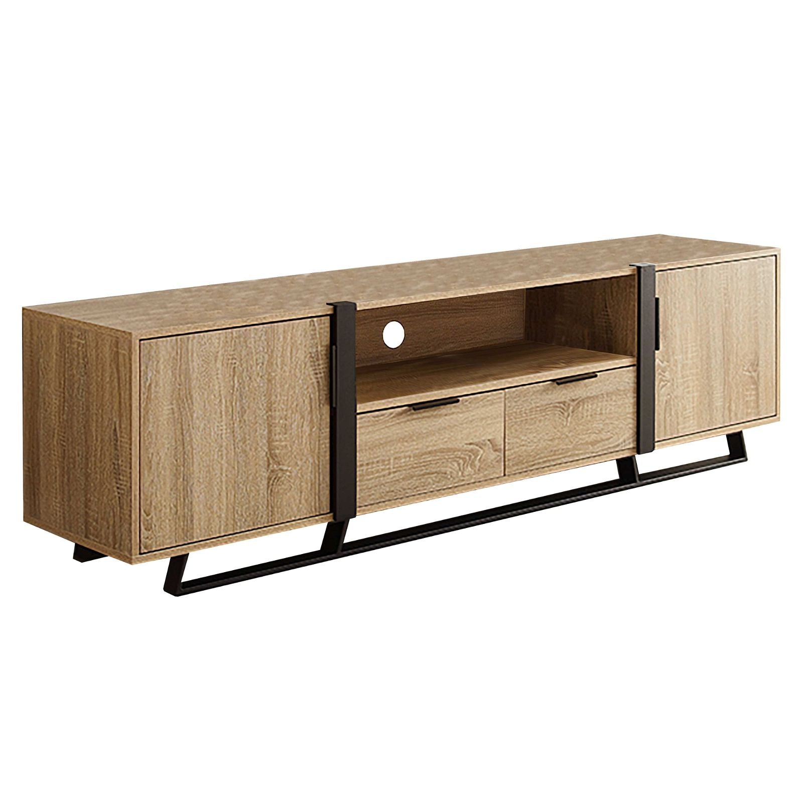 Criterion Oak CAPRI Entertainment Unit - Modern TV Stand with Storage Cabinet for Living Room, Bedroom & Home Theater Setup