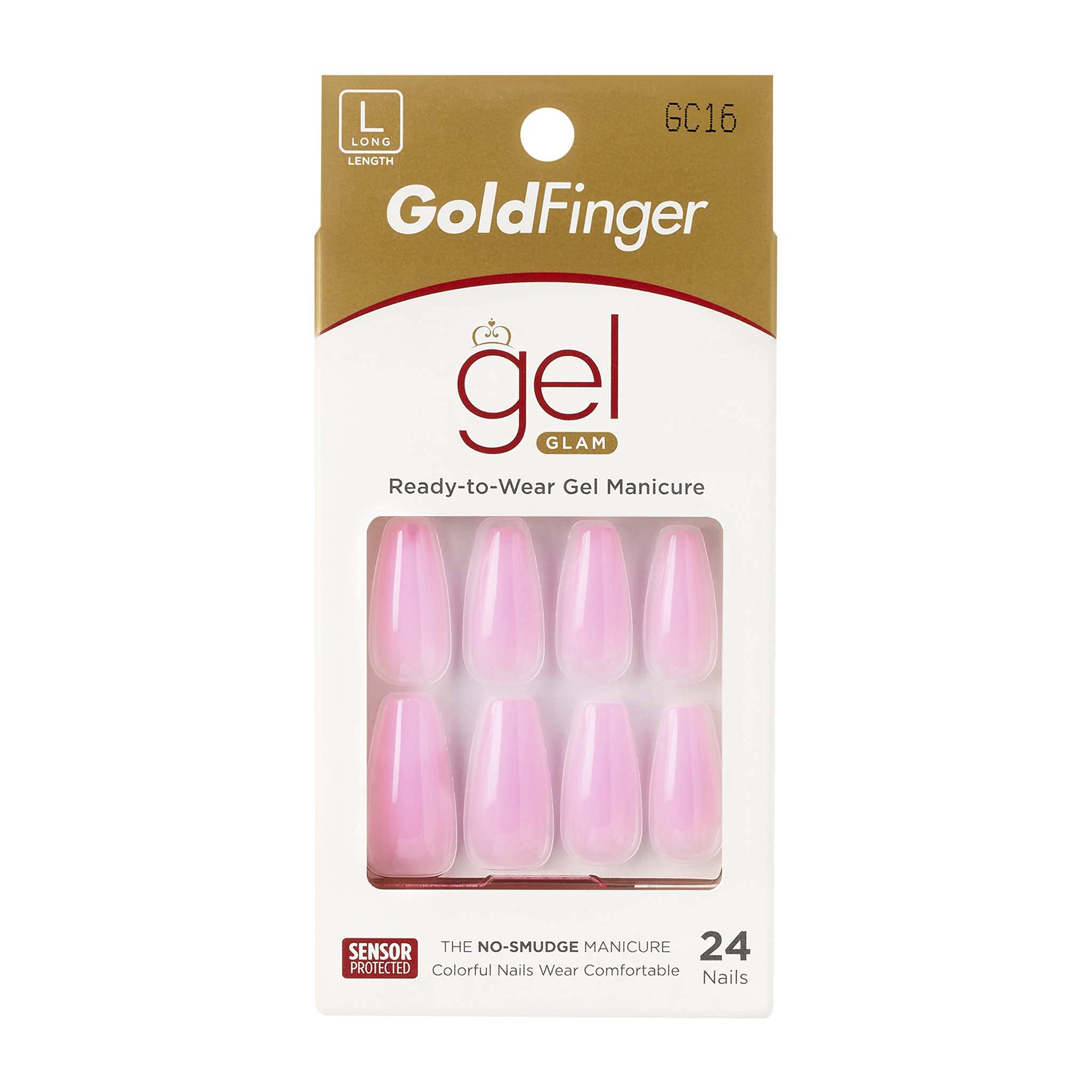 Premium Gold Finger Gel Glam Color Nail Set - Long Full Cover False Nails with Glue - Perfect for Parties, Weddings & Special Occasions